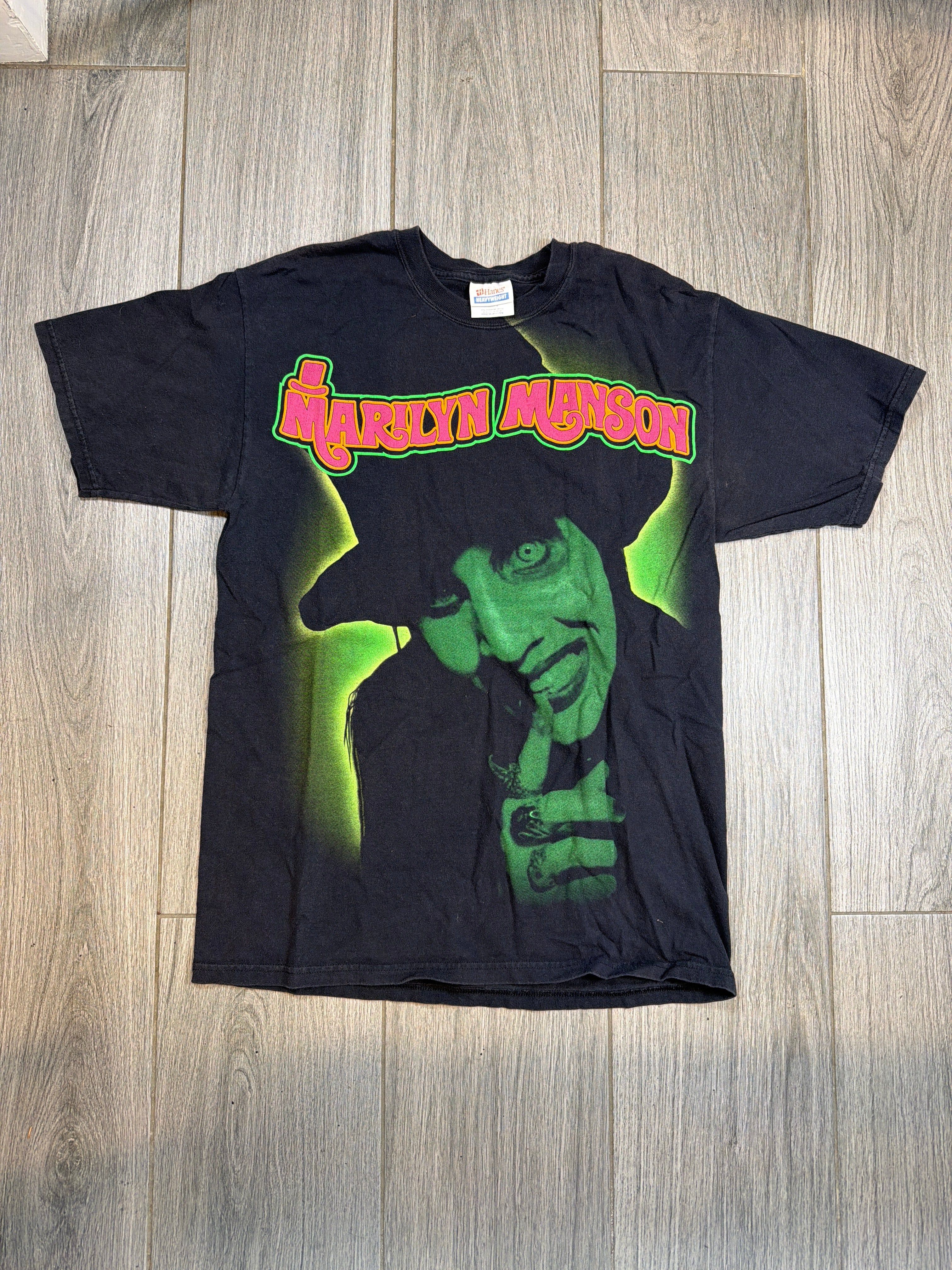 1995 Marilyn Manson 'Smells Like Children' Black T-Shirt Hanes Heavyweight Medium