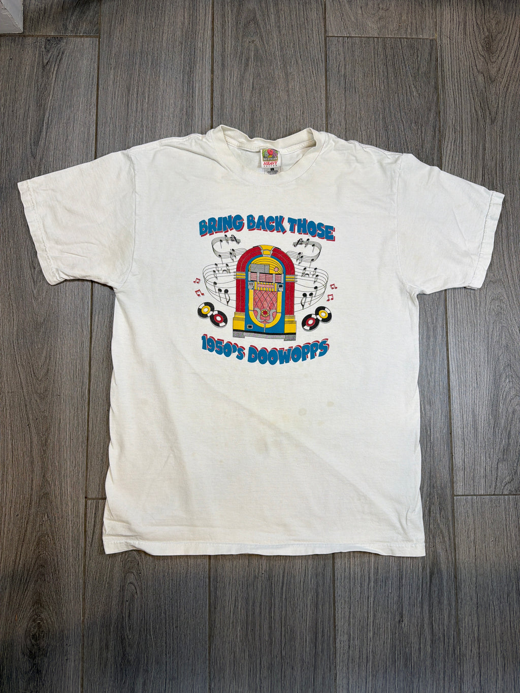 90s Bring Back the Fifties 50s Doowopp Jukebox White T-Shirt