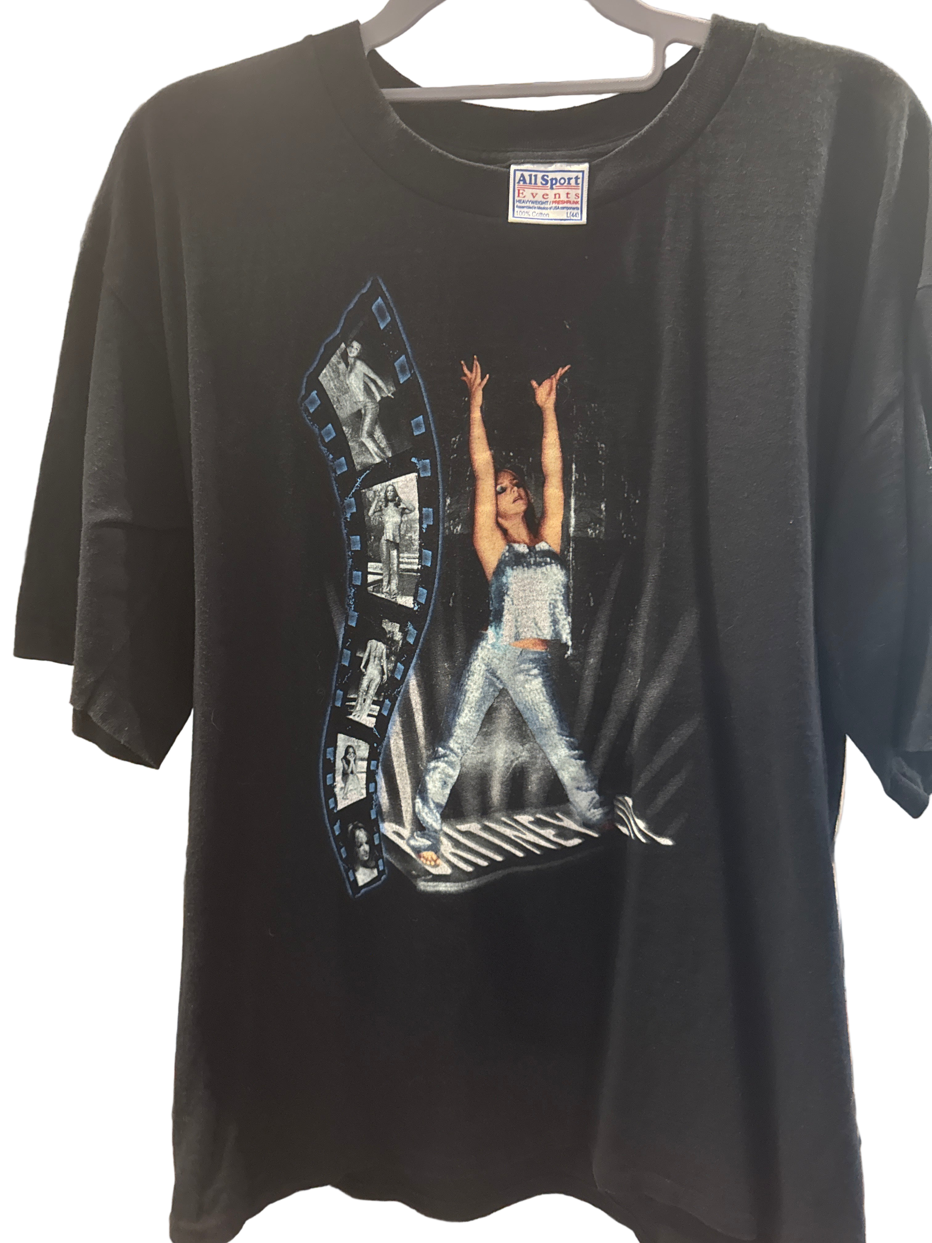 2000 Britney Spears Live Tour T-Shirt Black Allsport Events Large