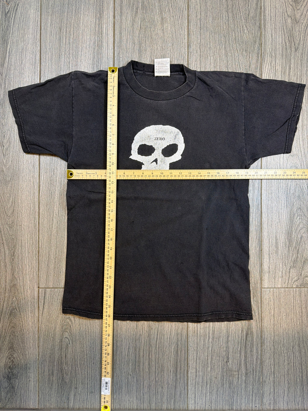 Zero Jamie Thomas Skull Skateboard Distressed Black T-Shirt Medium