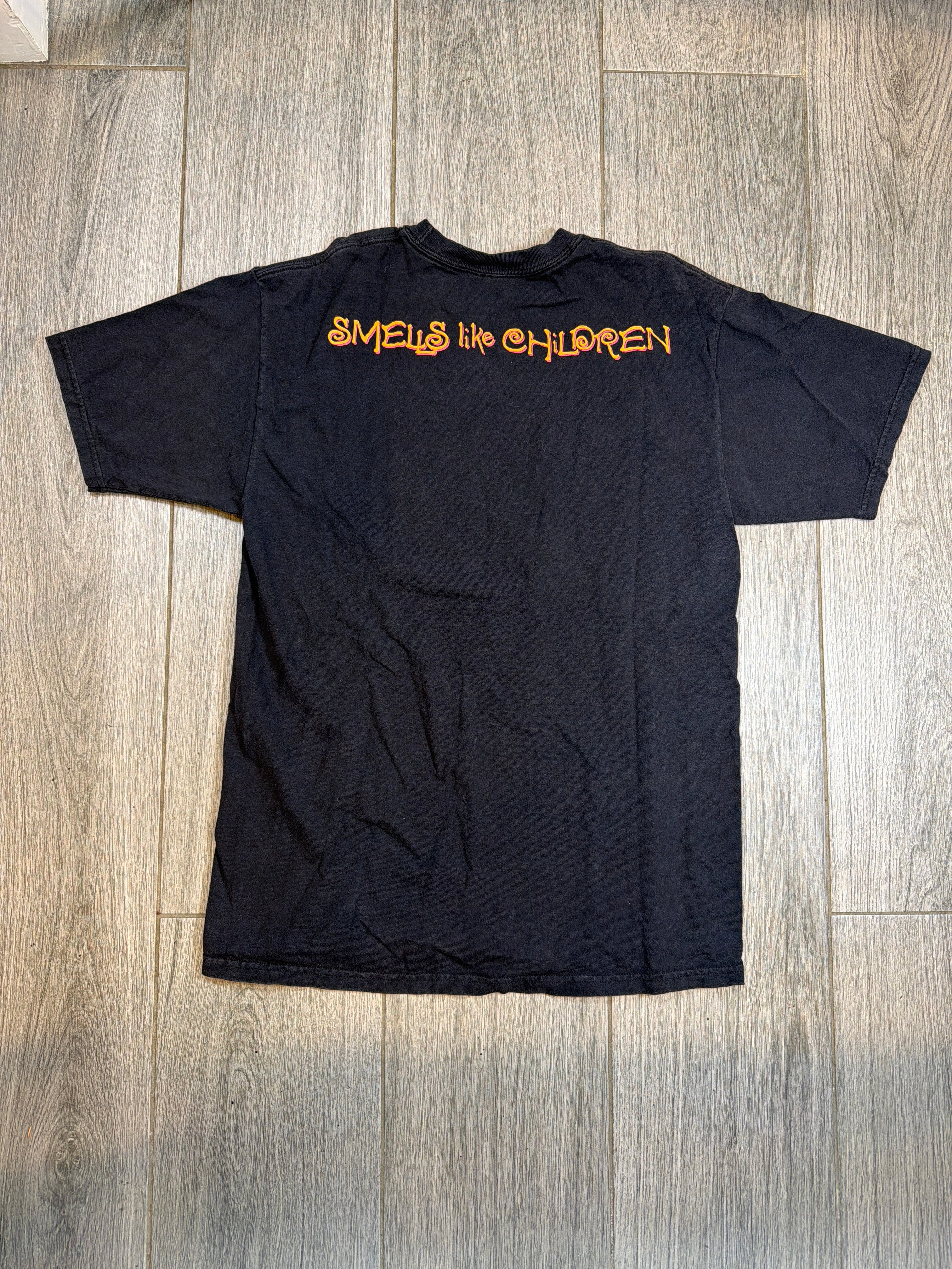 1995 Marilyn Manson 'Smells Like Children' Black T-Shirt Hanes Heavyweight Medium