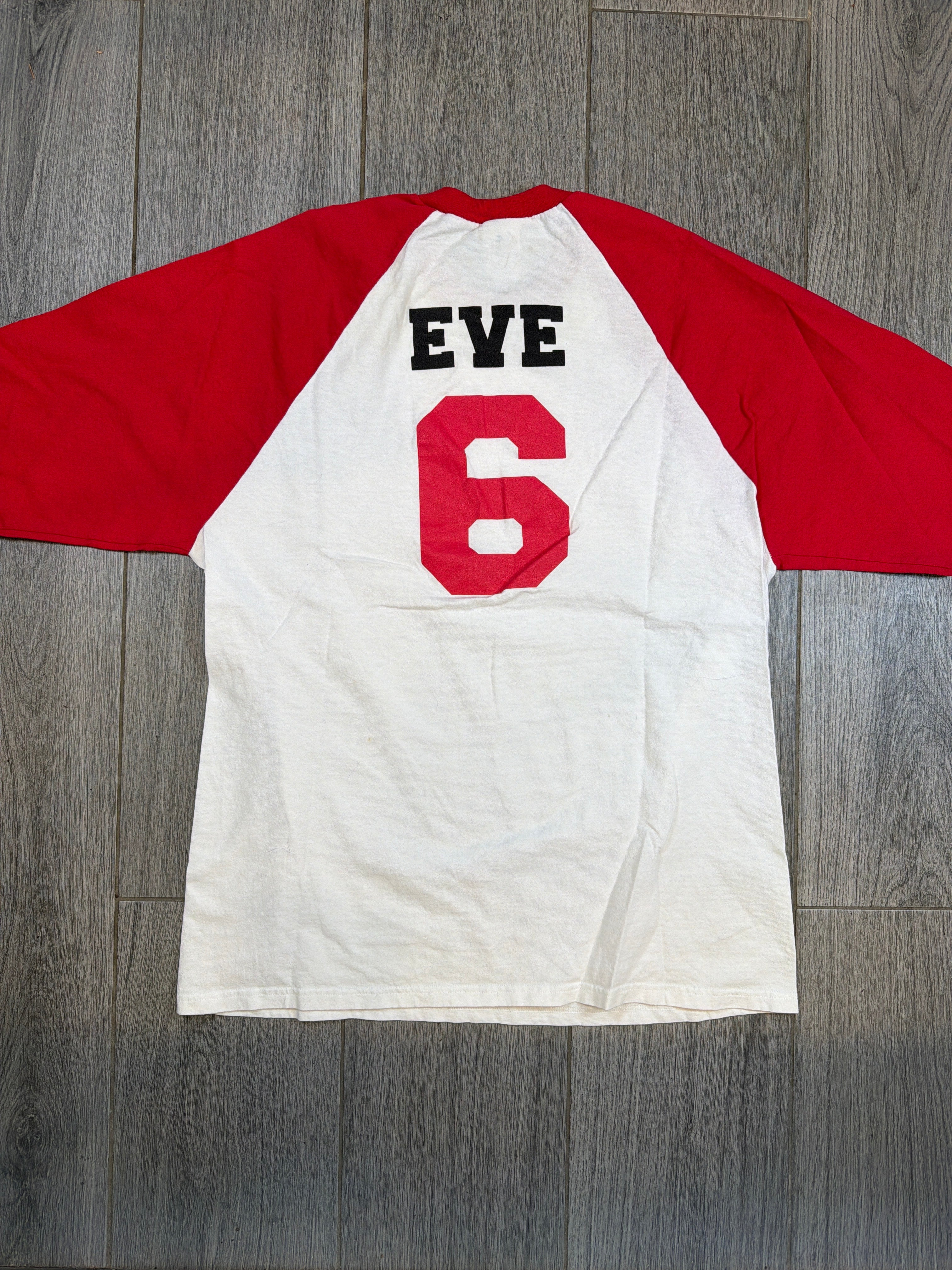 1998 Eve 6 Tie Me To The Bed Post Inside Out Red/White Raglan T-Shirt Large