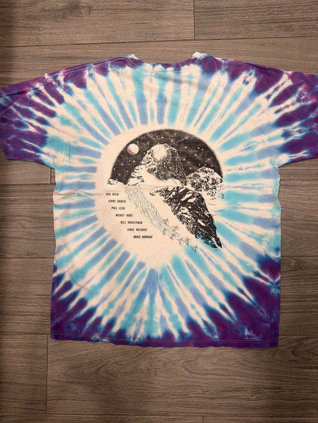 90s Grateful Dead Ski Snow Mountain Delta Band List T-Shirt XL