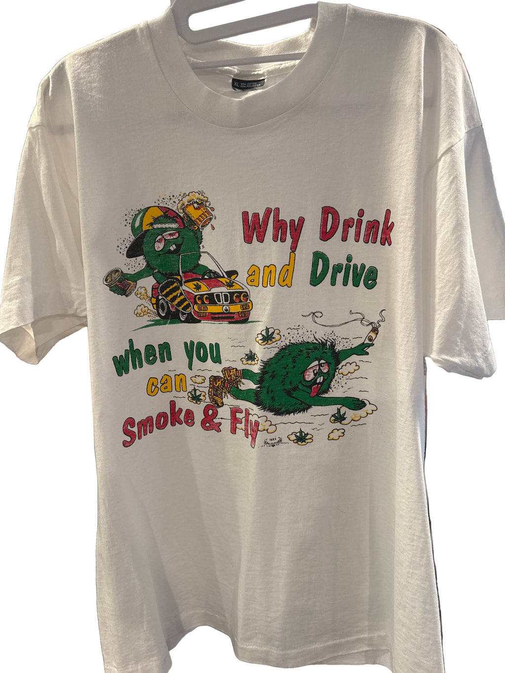 90s Green Monster Why Drink When You Can Smoke White XL