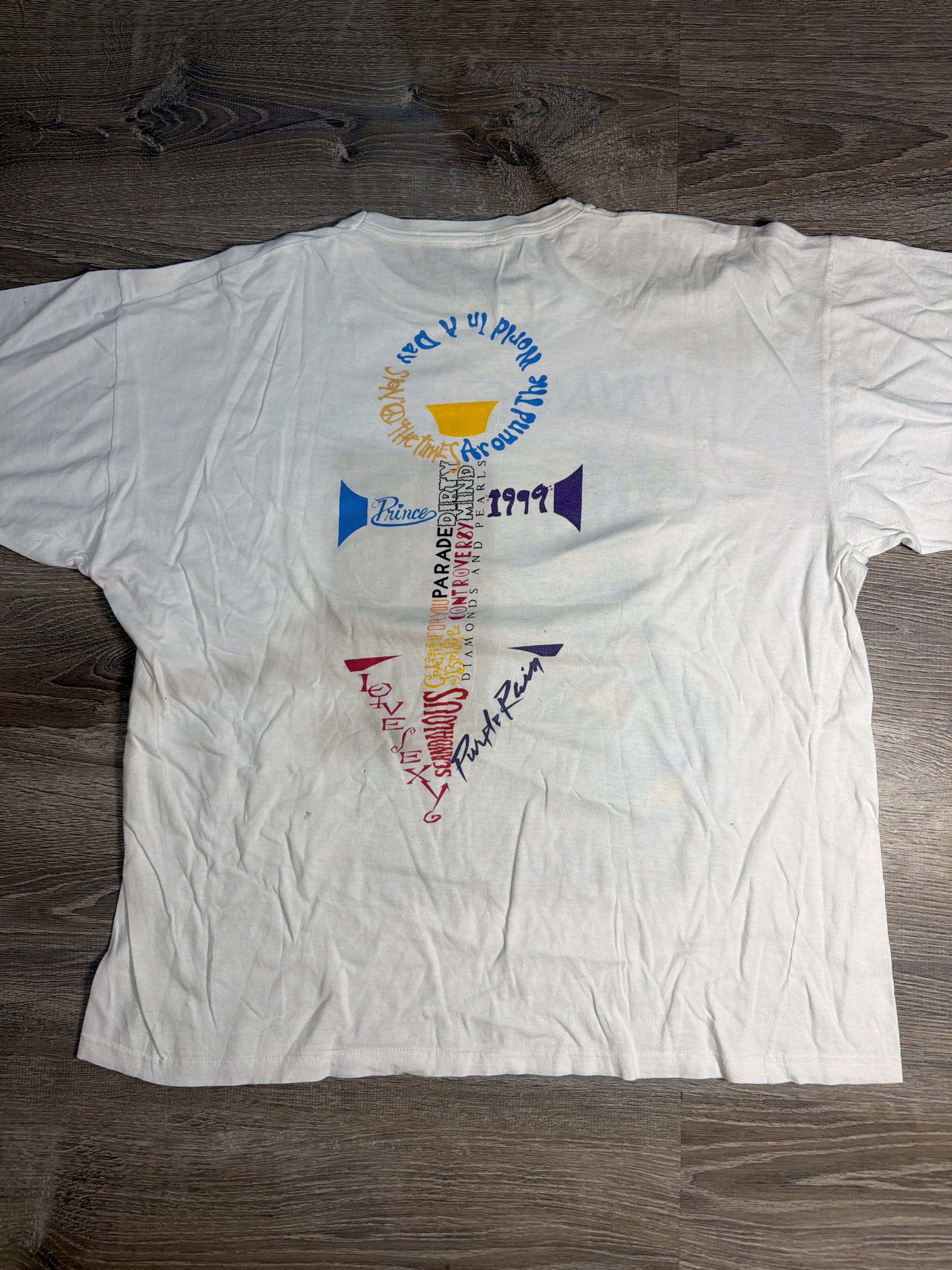 Prince The Artist Tour 90s White T-Shirt XL