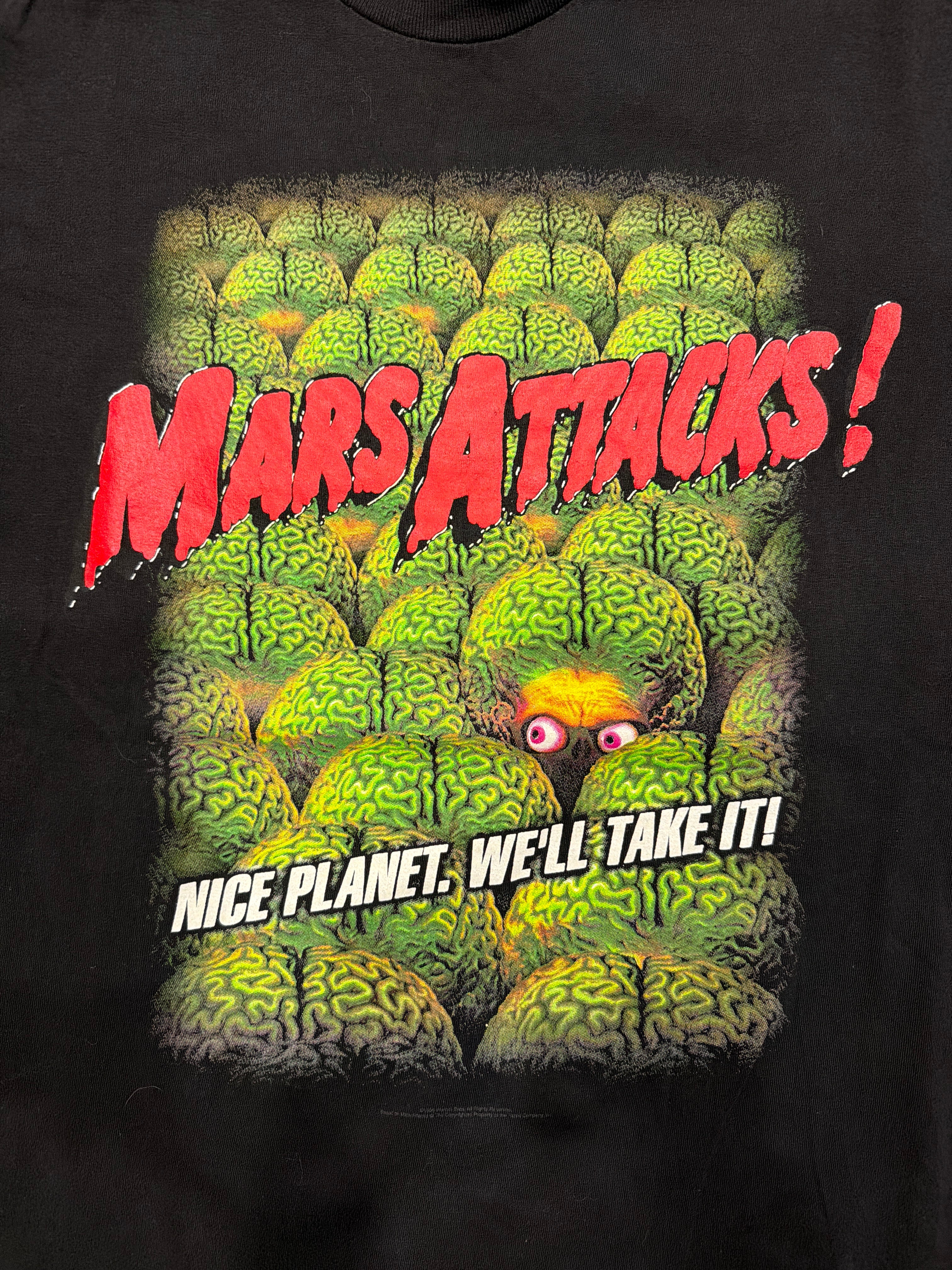 90er Jahre Mars Attacks Film Promo Black T-Shirt XL Q-Tees Single Stitch XL