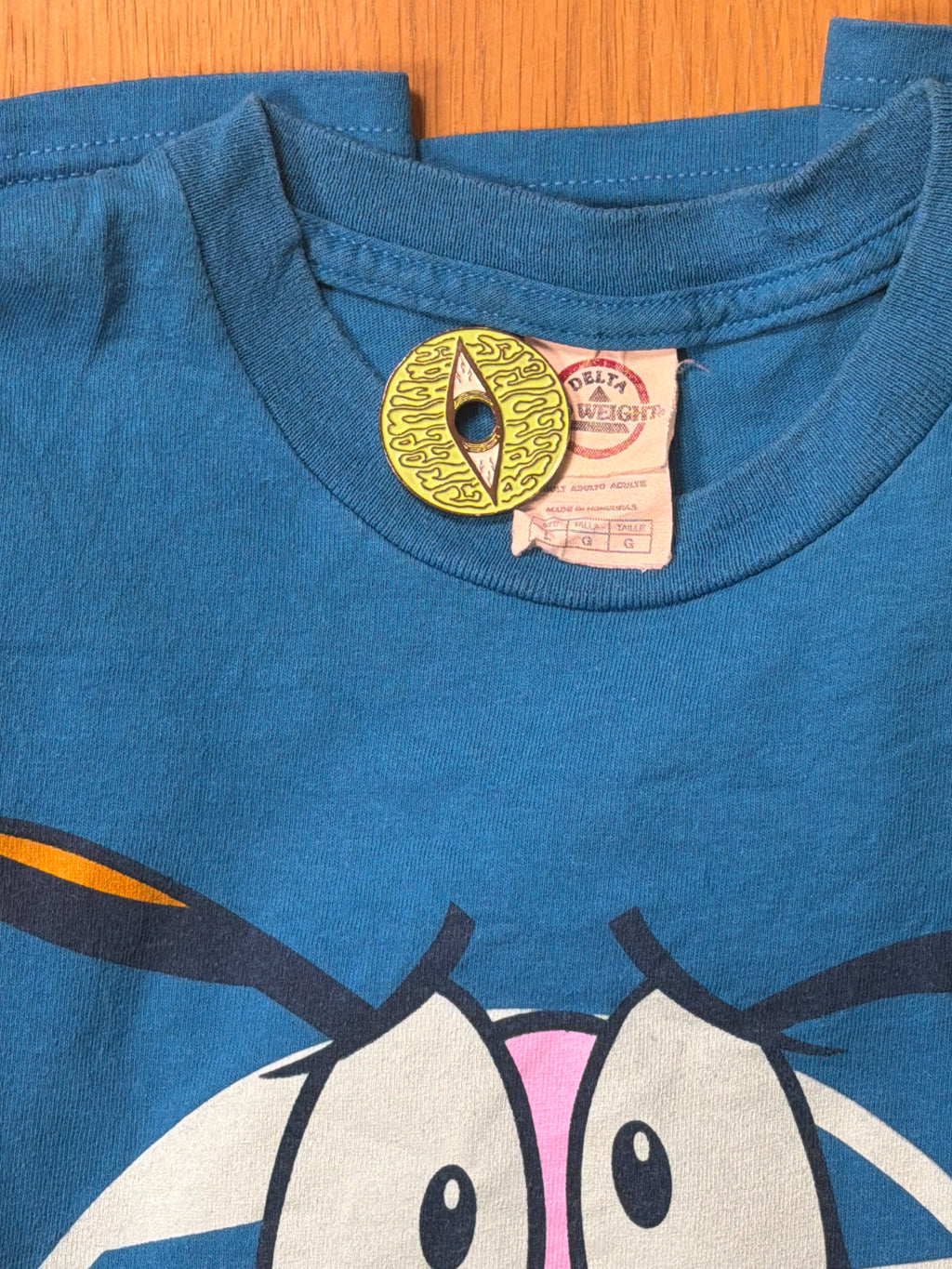 Courage The Cowardly Dog Cartoon Network Y2K Blue T-Shirt Large
