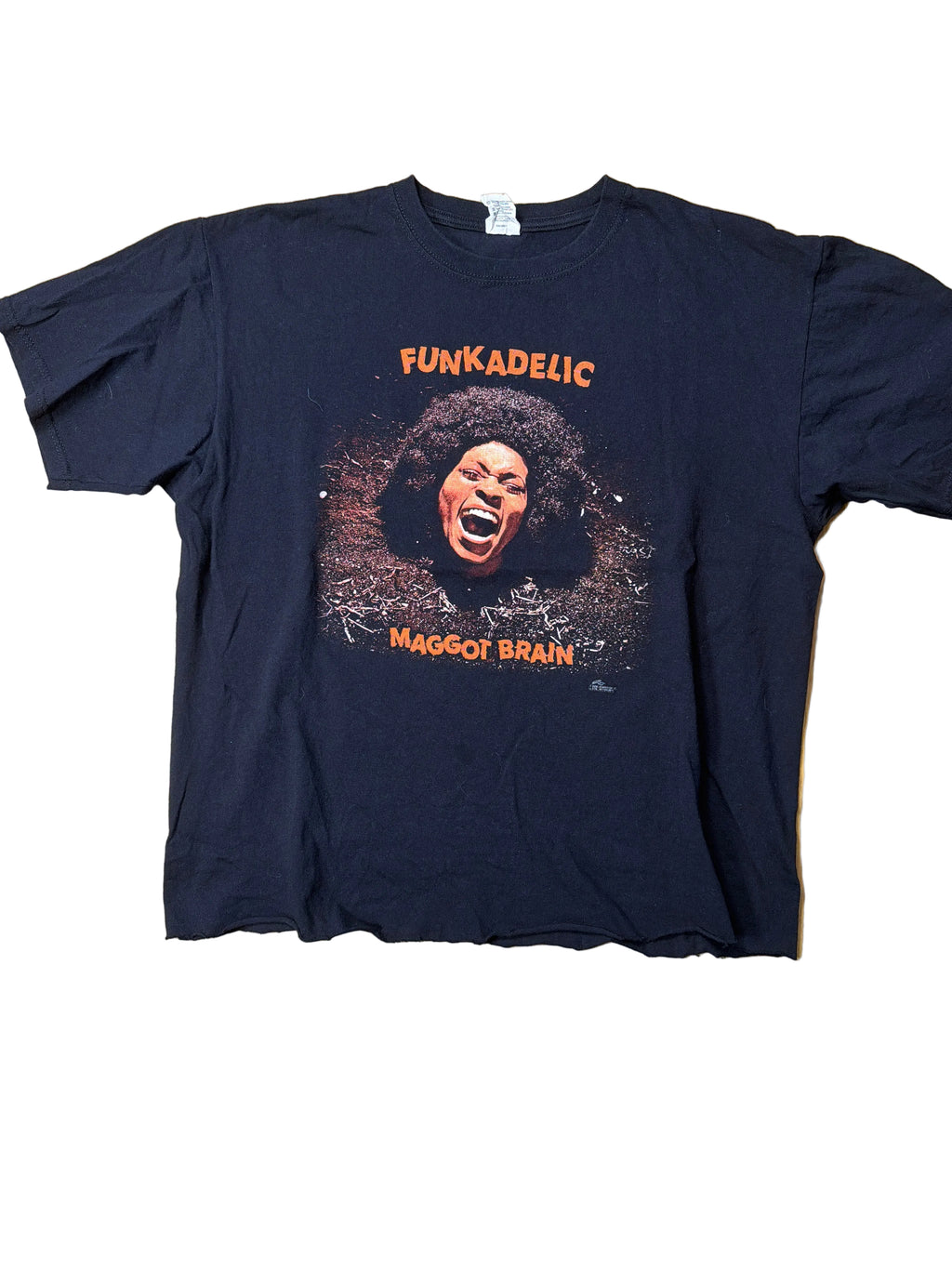 Funkadelic Maggot Brain Cropped Free Your Mind Funk Band Black T-Shirt Large