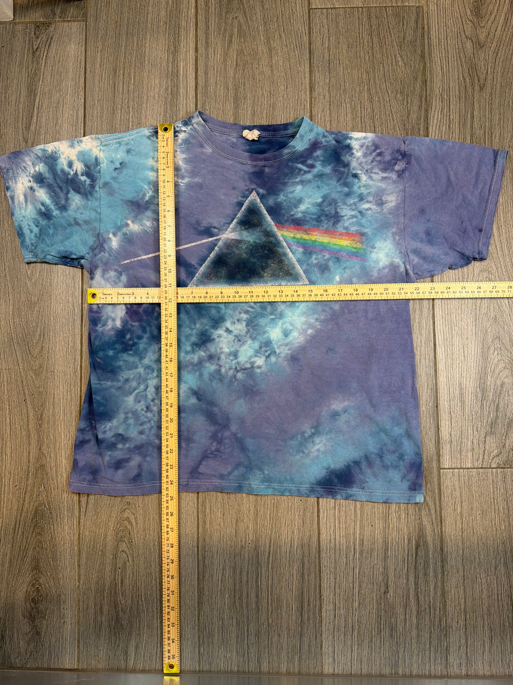 00s Pink Floyd Dark Side of the Moon Tie Dye Blue T-Shirt XL