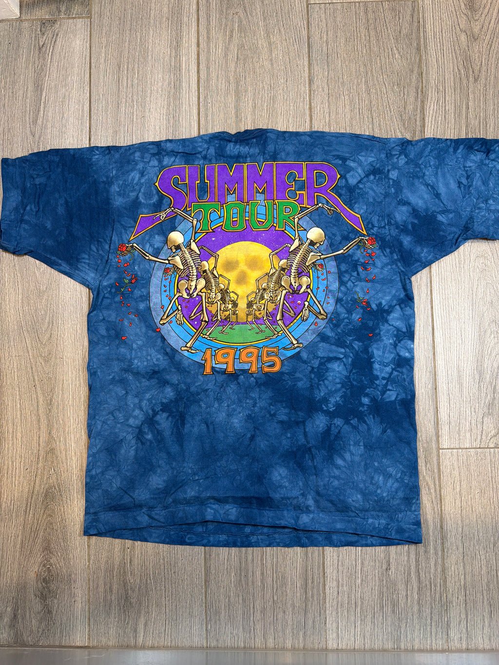 1995 Grateful Dead Summer Tour Liquid Blue Tie Dye T-Shirts XL
