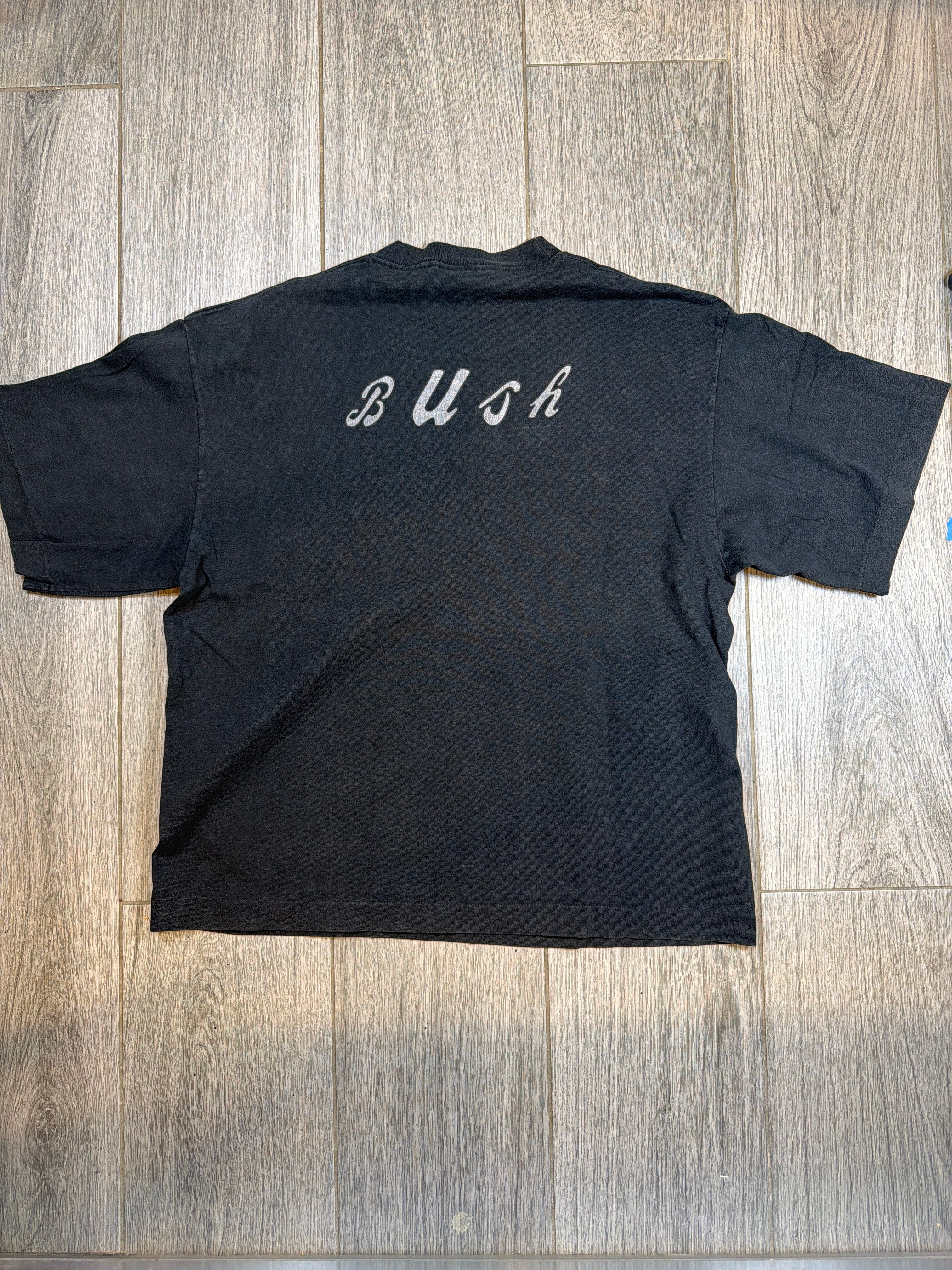 90s Bush Band Rock Music Black Double Sided T-Shirt M/XL