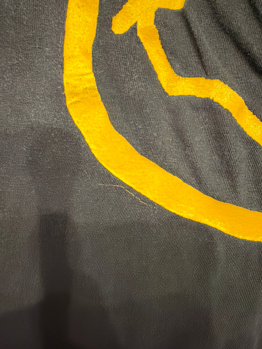 1992 Nirvana Smiley Euro Kurt Cobain Grohl Black T-Shirt Medium