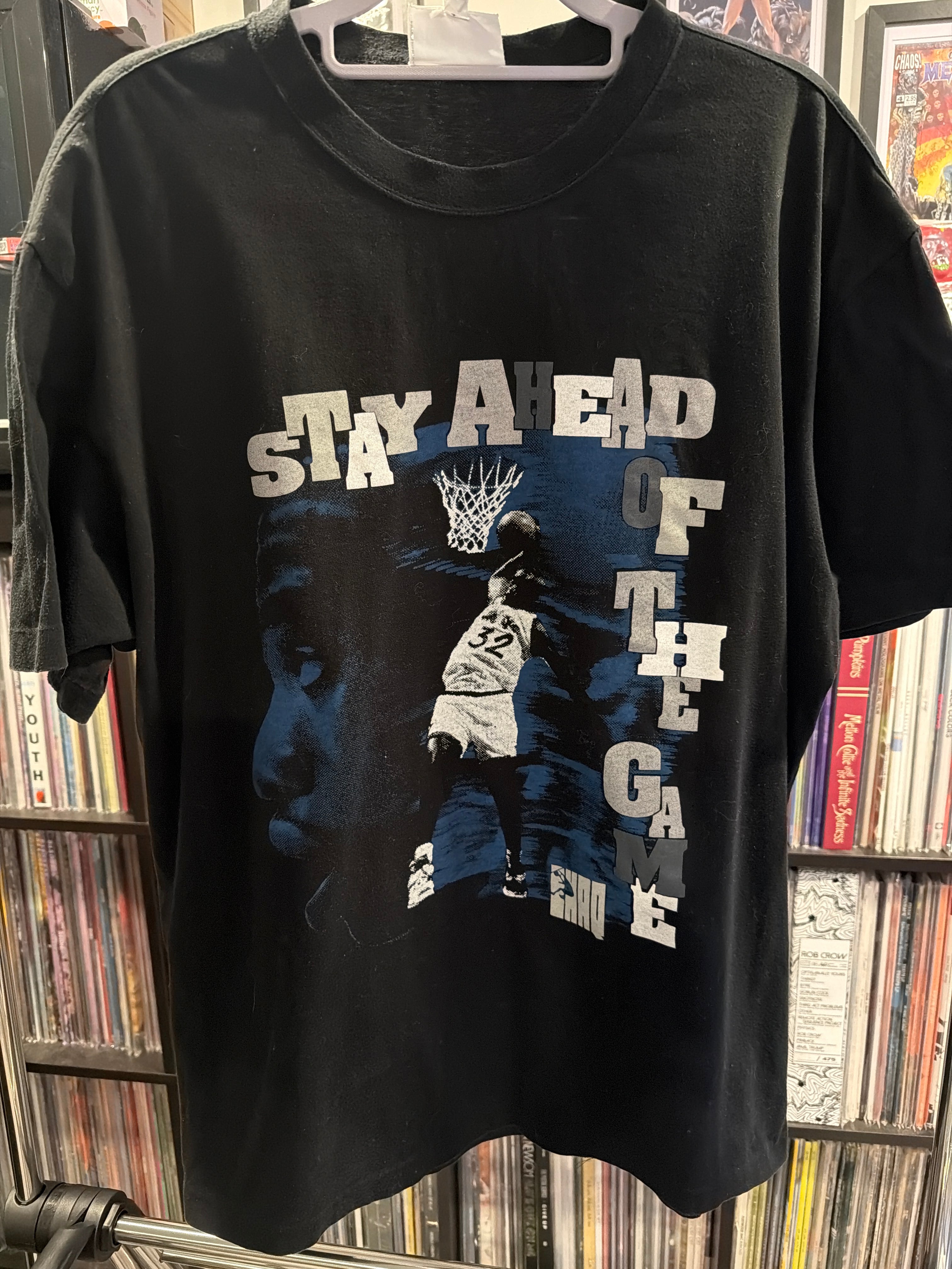 90s Reebok Shaq Stay Ahead of the Game Black T Shirt