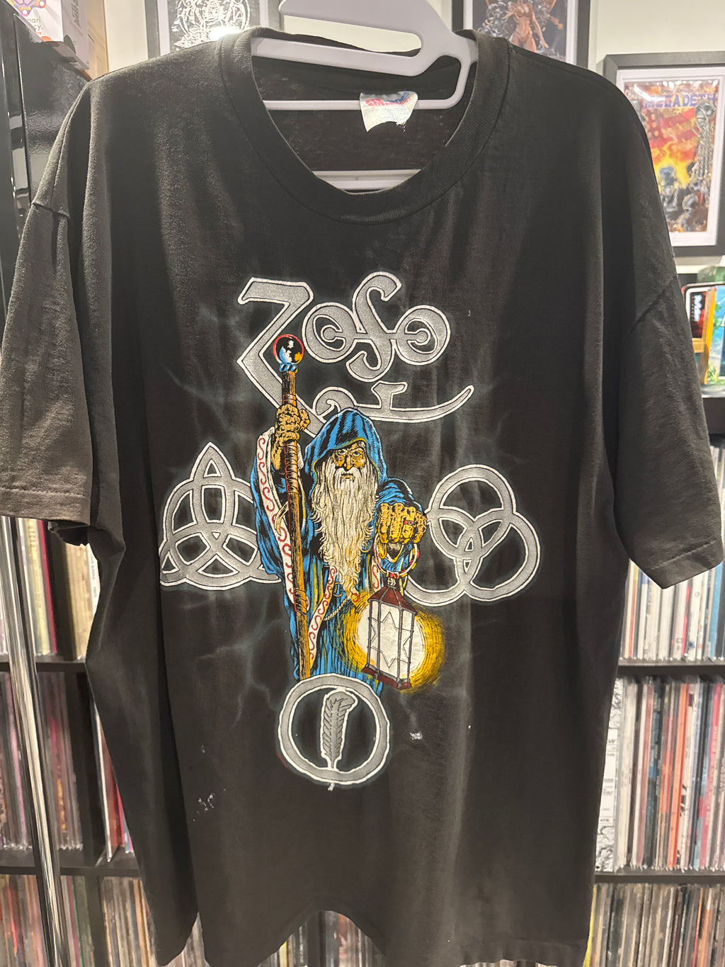 1989 Led Zeppelin Wizard Band Symbols Hanes XL