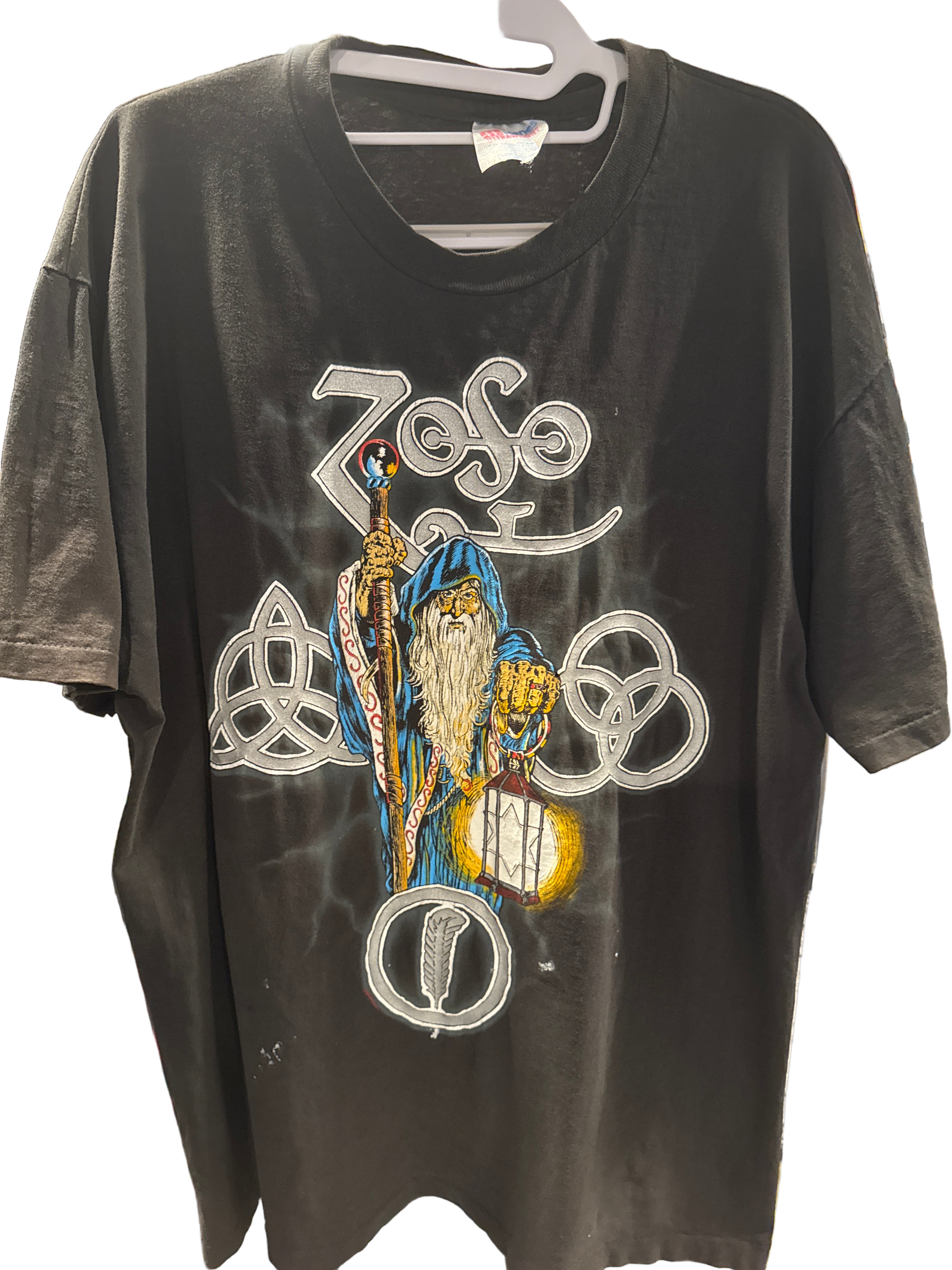 1989 Led Zeppelin Wizard Band Symbols Hanes XL