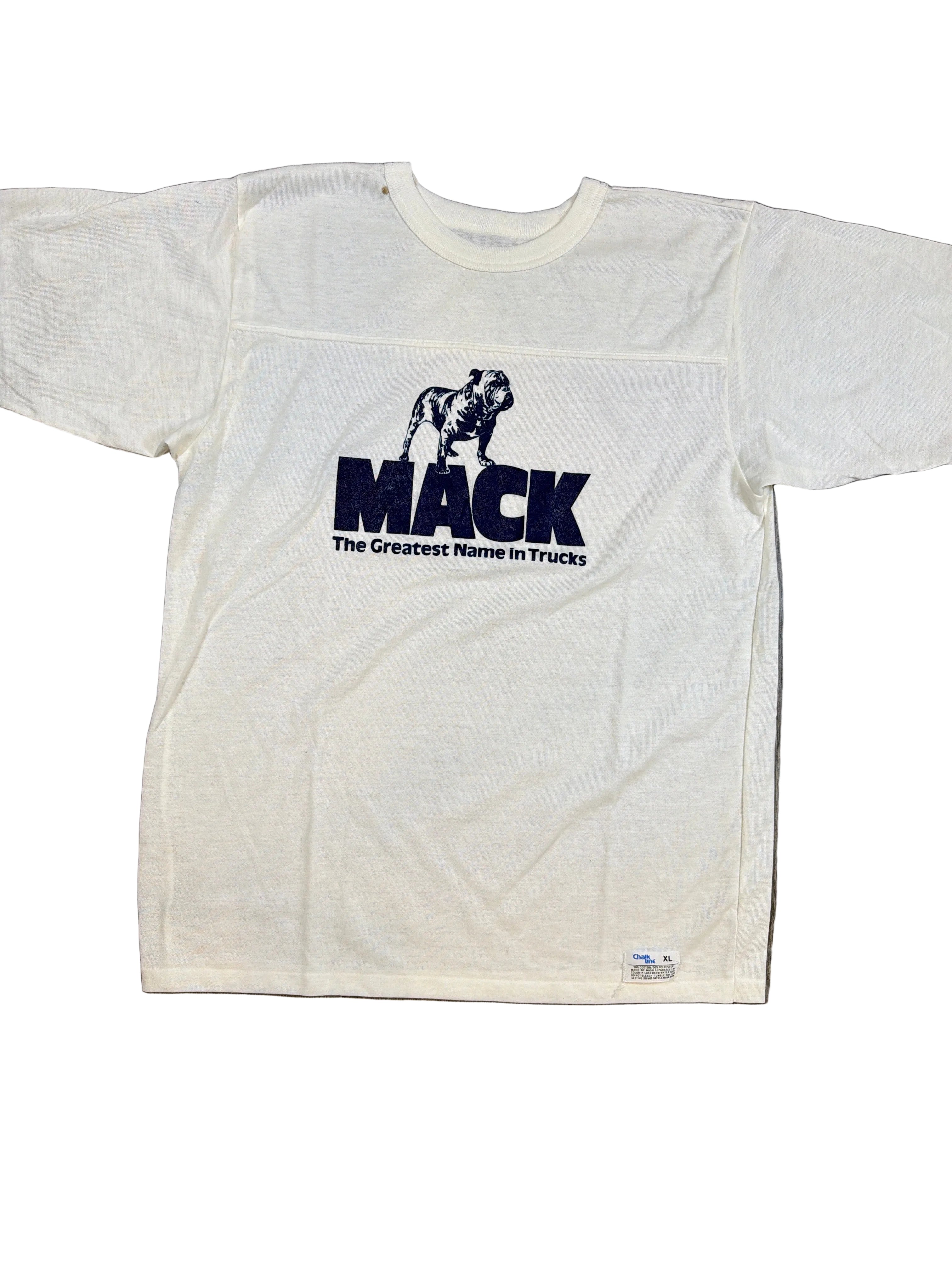 80s Mack Semi Trucks Jersey White T-Shirt Large