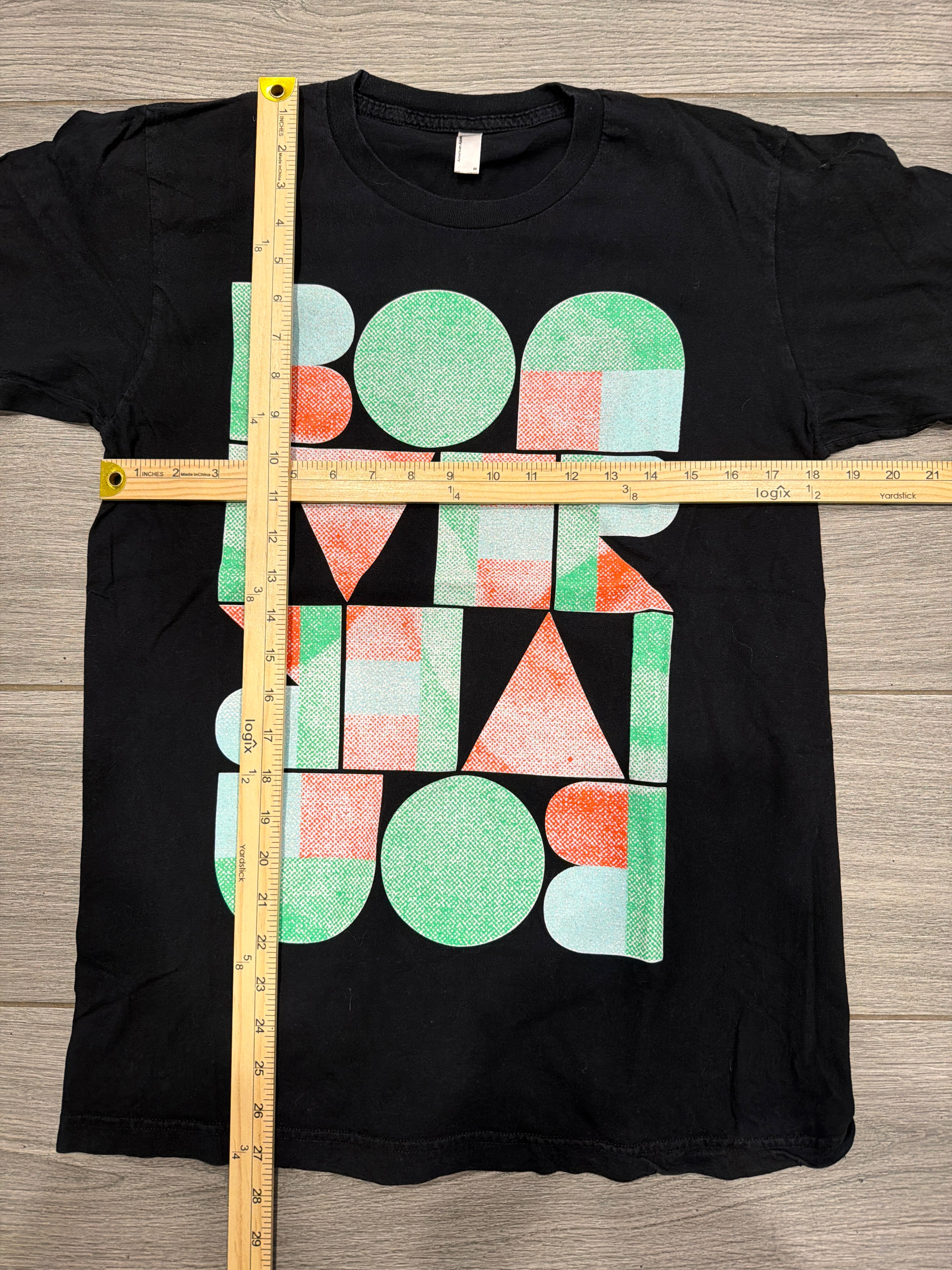 00s Bon Iver Tour American Apparel Black T-Shirt Medium