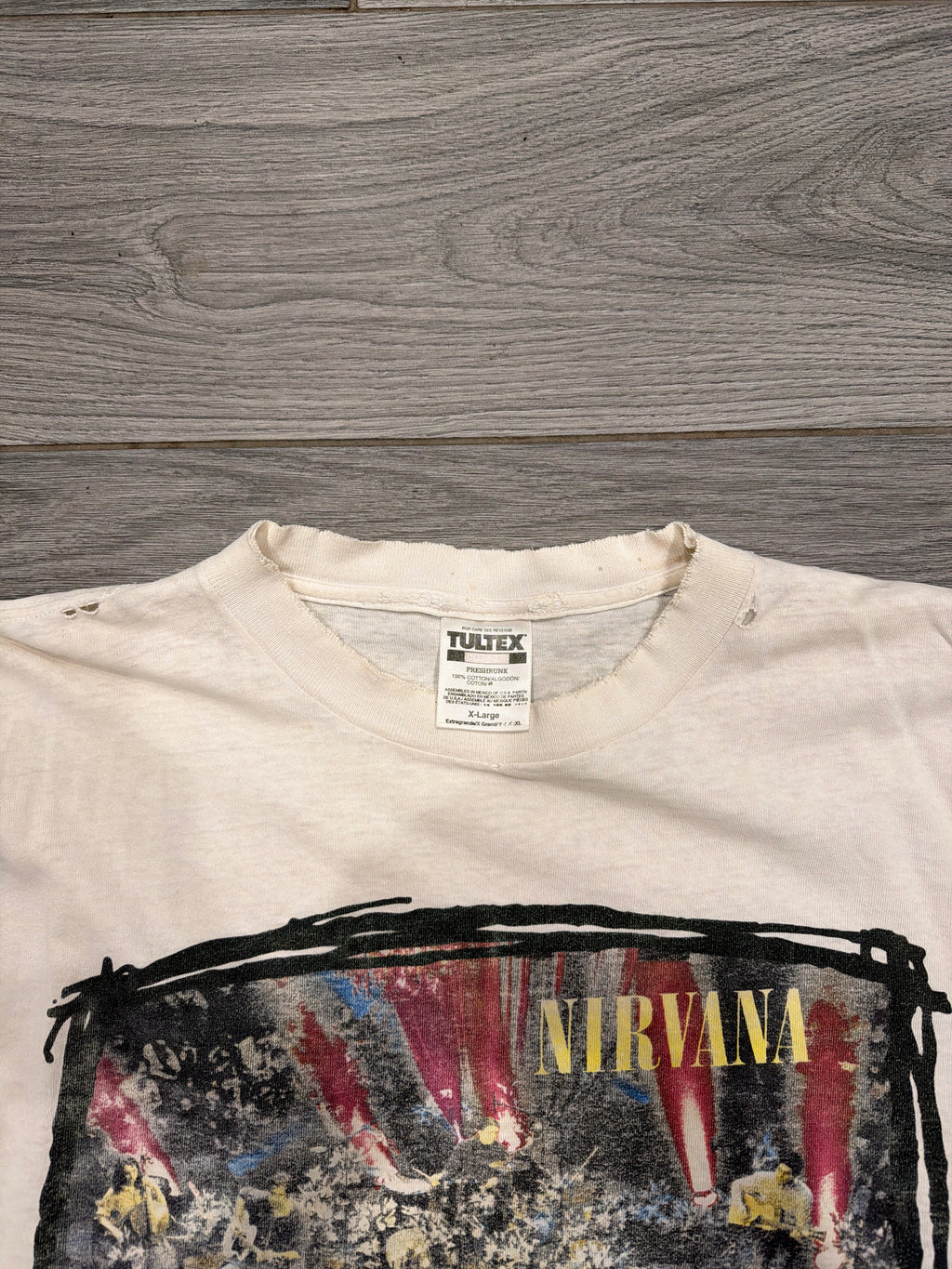 1995 Nirvana MTV Unplugged New York Live Thrashed Repaired T-Shirt XL
