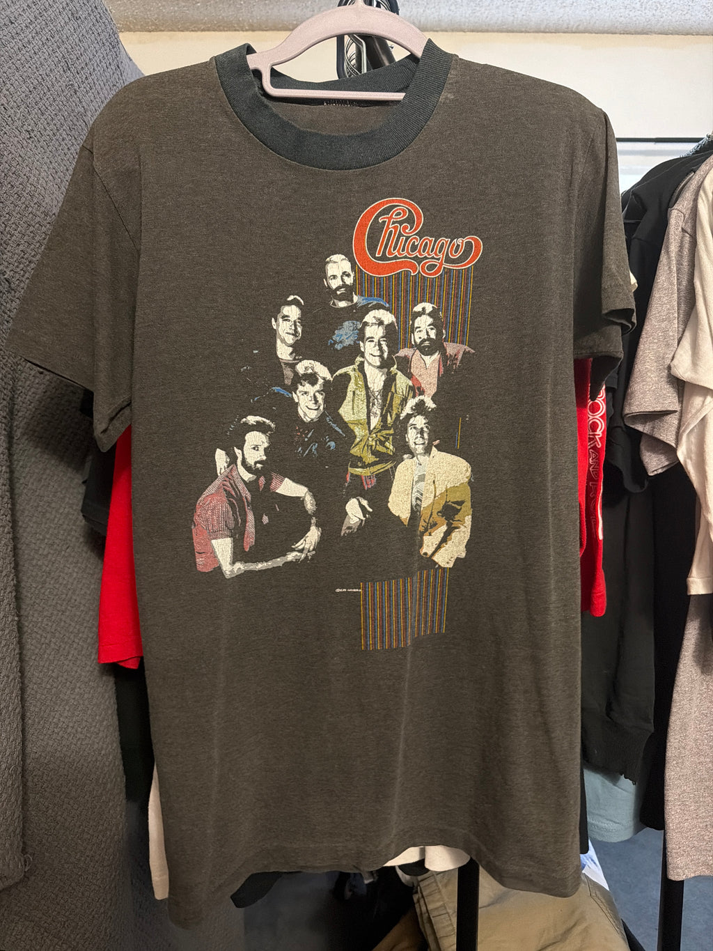 1985 Chicago Band Tour T Shirt Faded Double Sided Single Stitch Medium