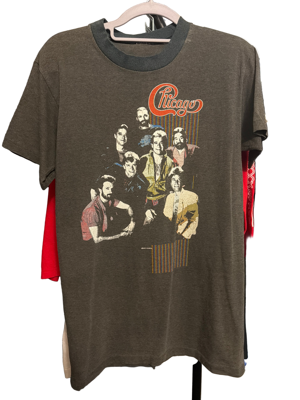 1985 Chicago Band Tour T Shirt Faded Double Sided Single Stitch Medium