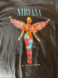 Nirvana in Utero Euro Tour T-Shirt Vintage Reprint, Size  XL Single Stitch Faded