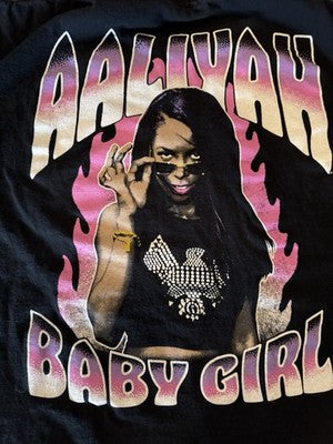 Aaliyah Baby Girl Princess Of R&B Hip-Hop T-Shirt XL