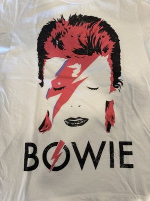 David Bowie T-Shirt White, Size XL, Alladin Sane