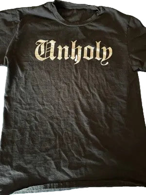 Generic Unholy Old English Font Shirt Large Black