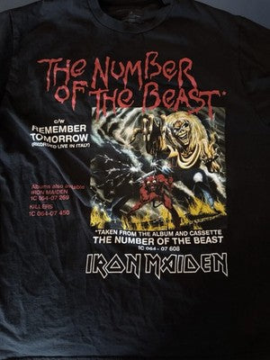 Iron Maiden Men's T-Shirt 'The Number of the Beast' Promo Large