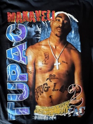 Tupac Makaveli Graphic T-Shirt Men, Size XL, Bootleg