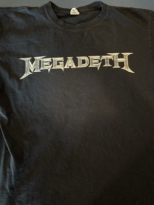 Megadeth 2000s Vintage Classic Logo T-Shirt Black, Size Large