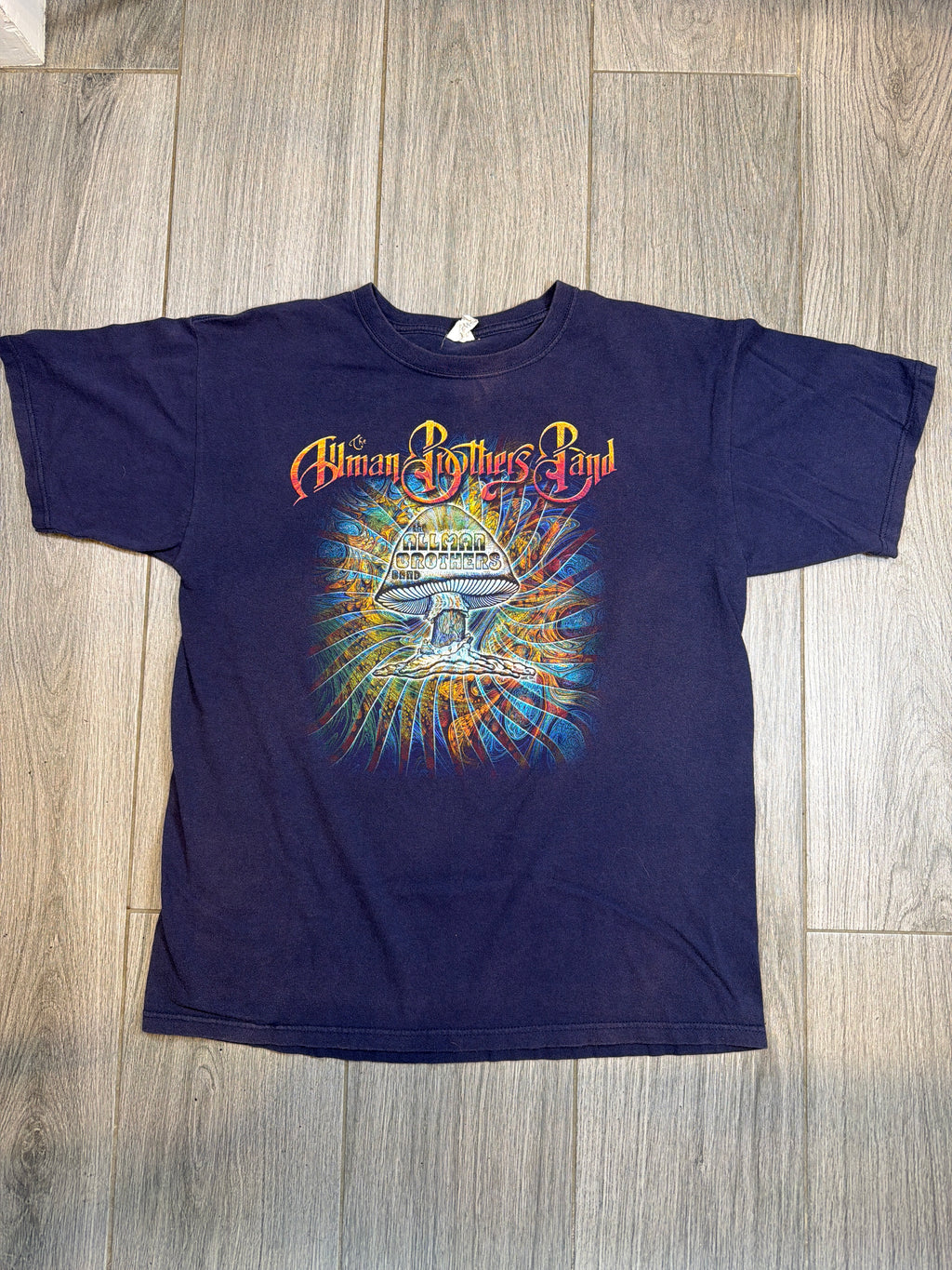 Allman Brothers Band Mushroom Blue Anvil T-Shirt Large