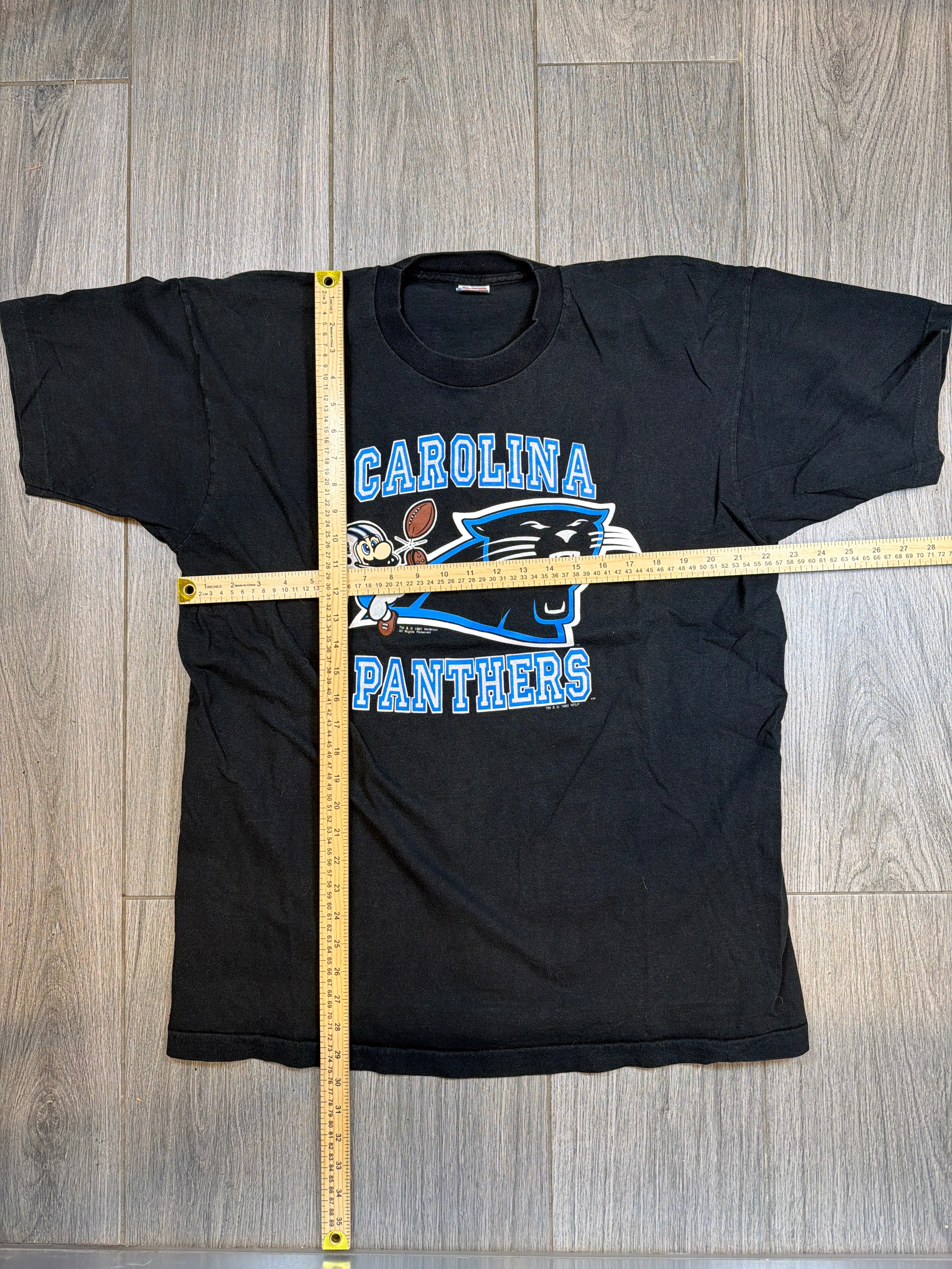 1992 Carolina Panthers Nintendo Mario T-Shirt XL