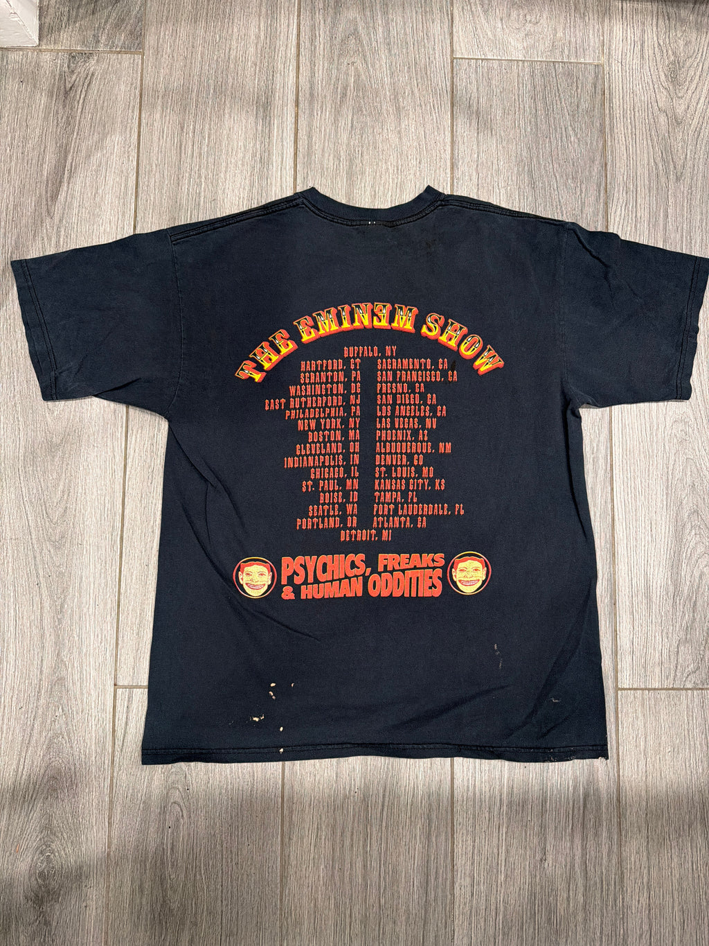 2003 Eminem Show Psychics Freaks and Oddities Black T-Shirt Large