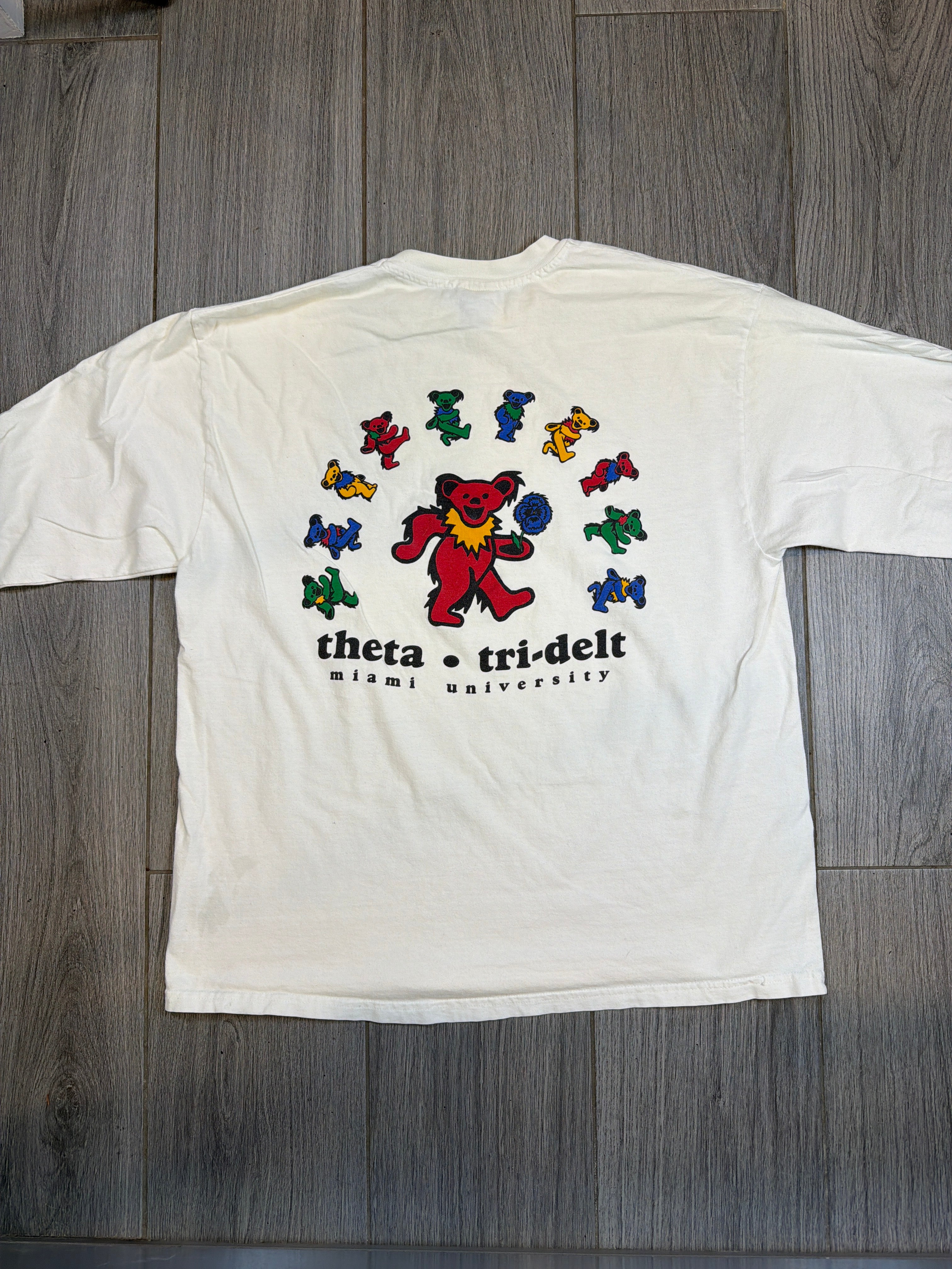 90s Theta Tri Delt Miami University Grateful Dead Bears T-Shirt XL