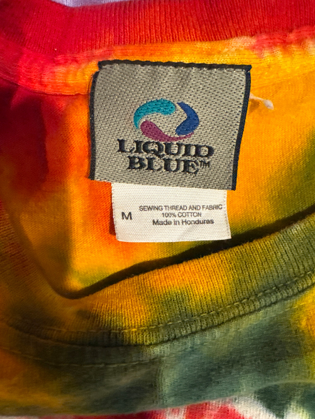 Vintage Y2K Grateful Dead Steal Your Face Liquid Blue Tie Dye T-Shirt Medium