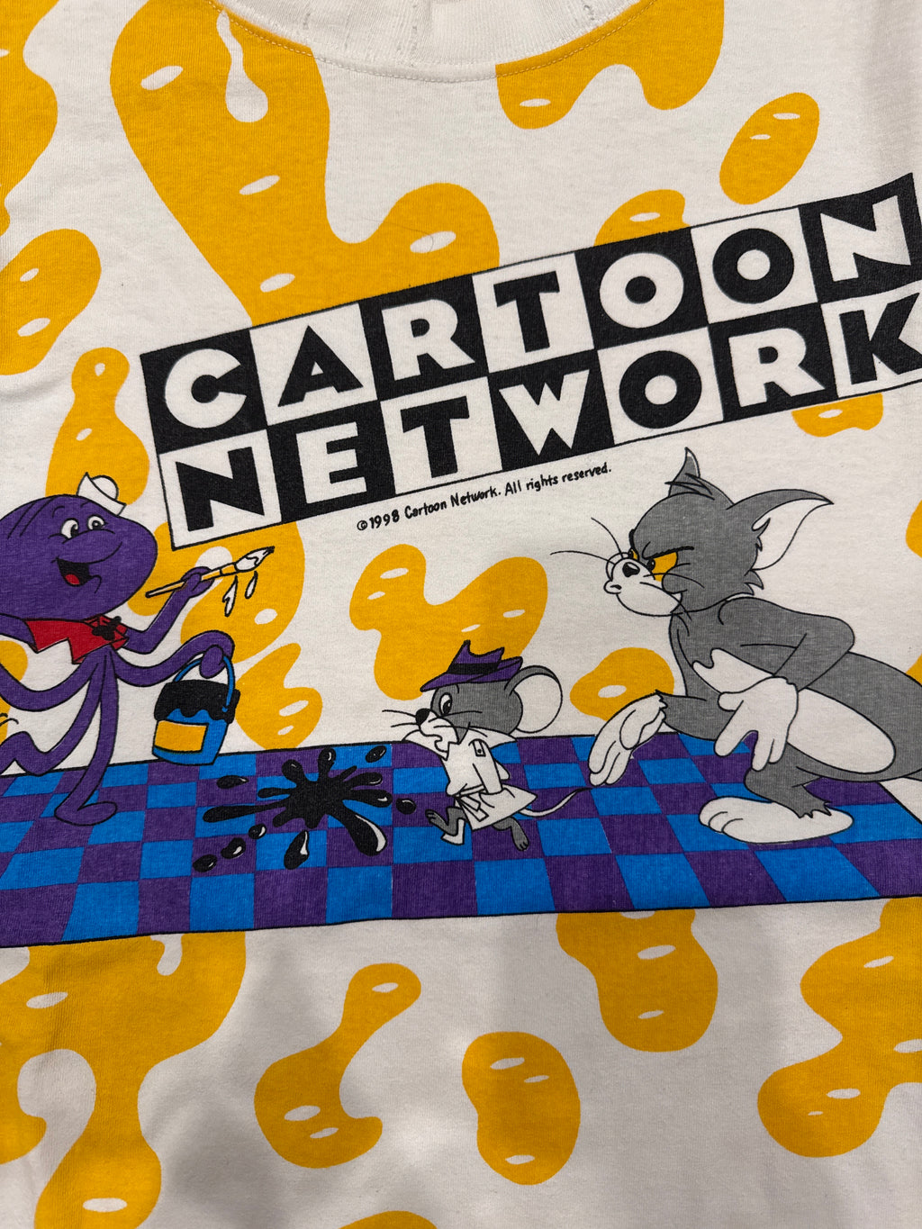 1998 Cartoon Network Tom Cat Blabber Mouse Squiddly Diddly T-Shirt Large