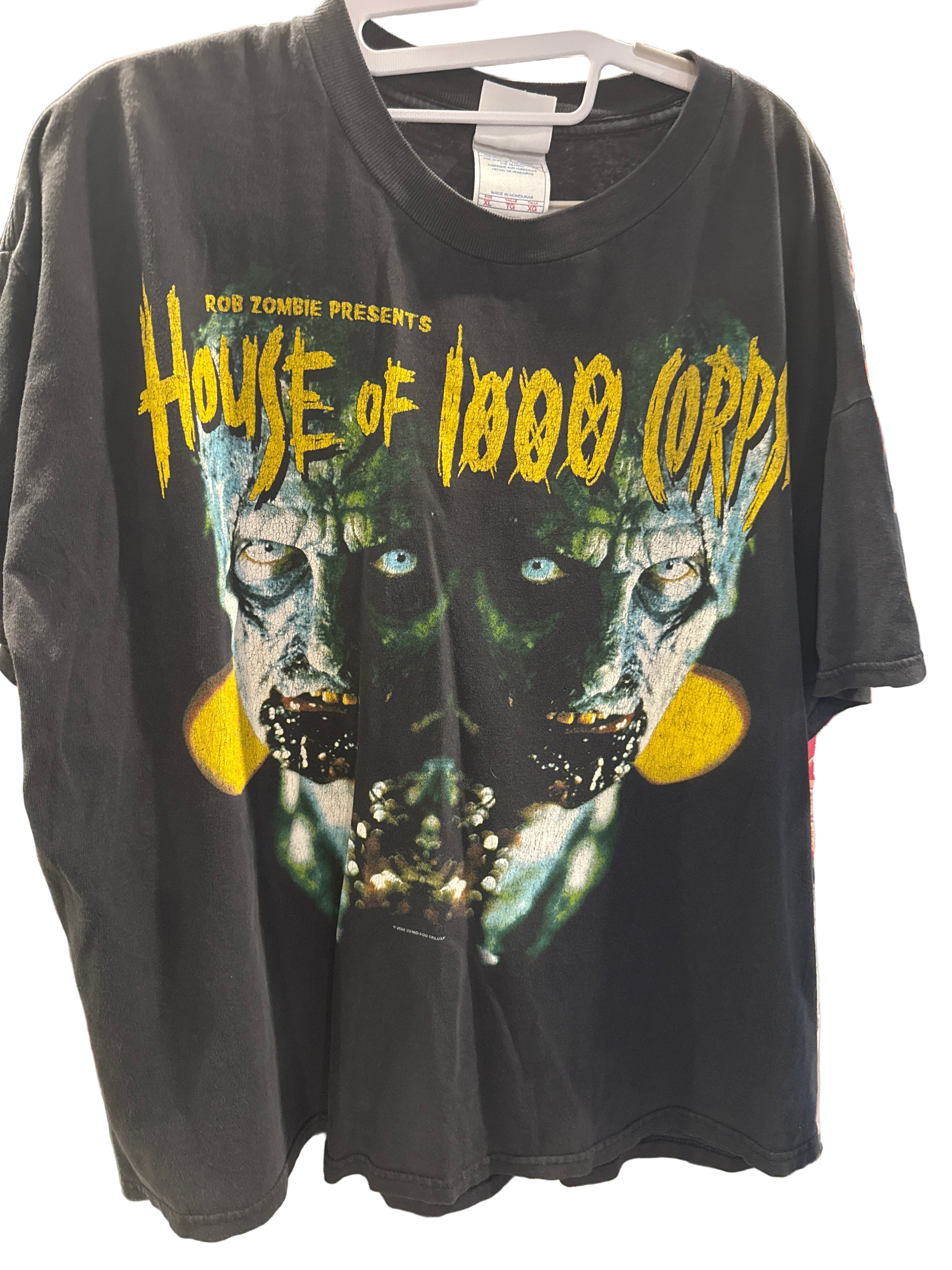 2002 House of 1000 Corpses Horror Movie T-Shirt Black XL fits L Faded