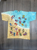 90s Vintage Grateful Dead Beach Bears Liquid Blue Tie Dye T-Shirt Large
