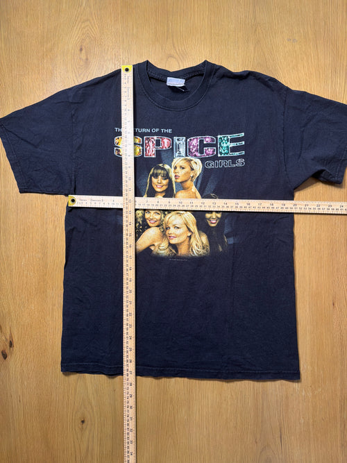 Spice Girls Return Tour Y2K Pop Band Black T-Shirt Large