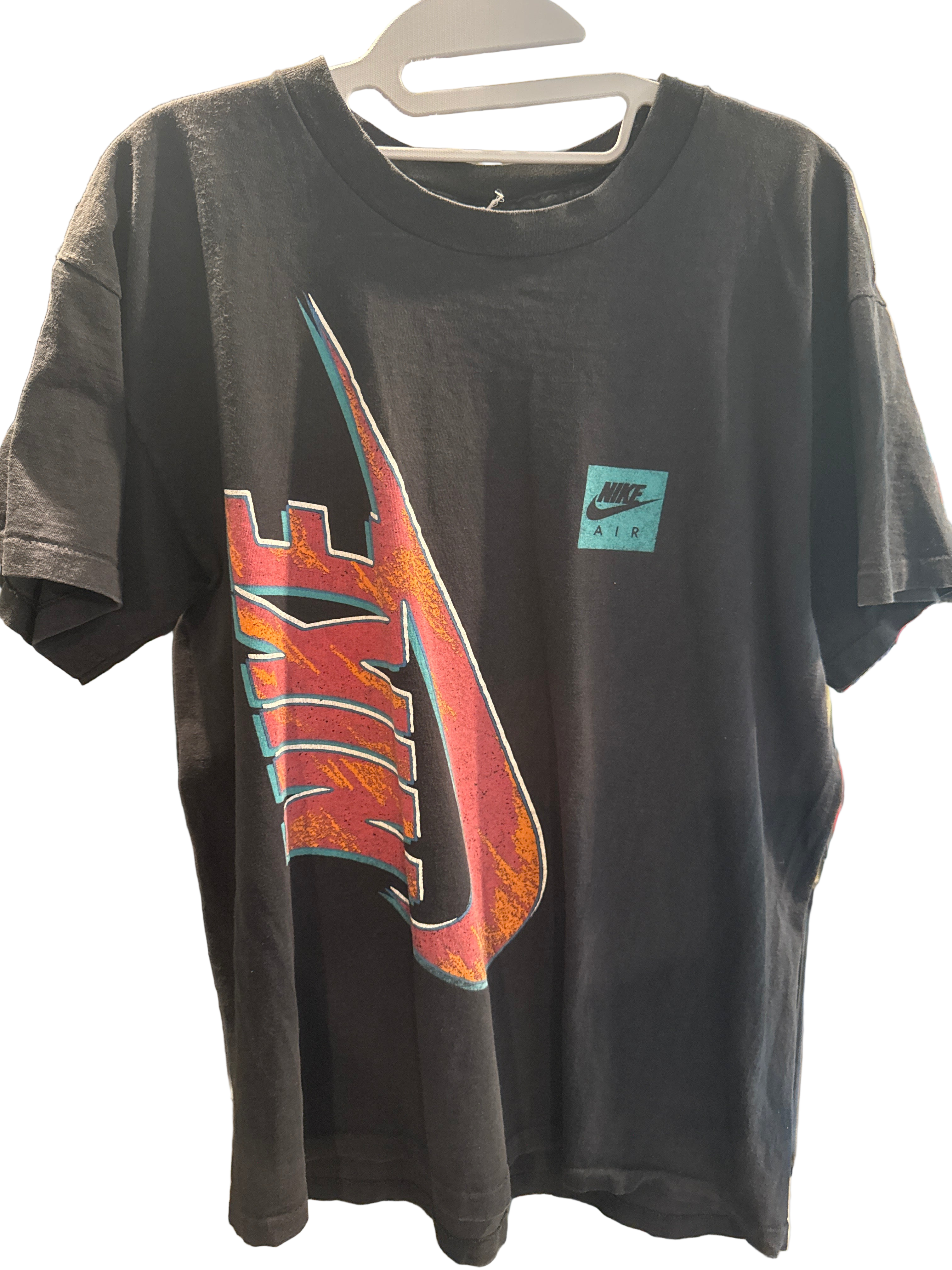 90s Nike Air Retro Vintage Single Stitched T-Shirt Black Made In USA Large