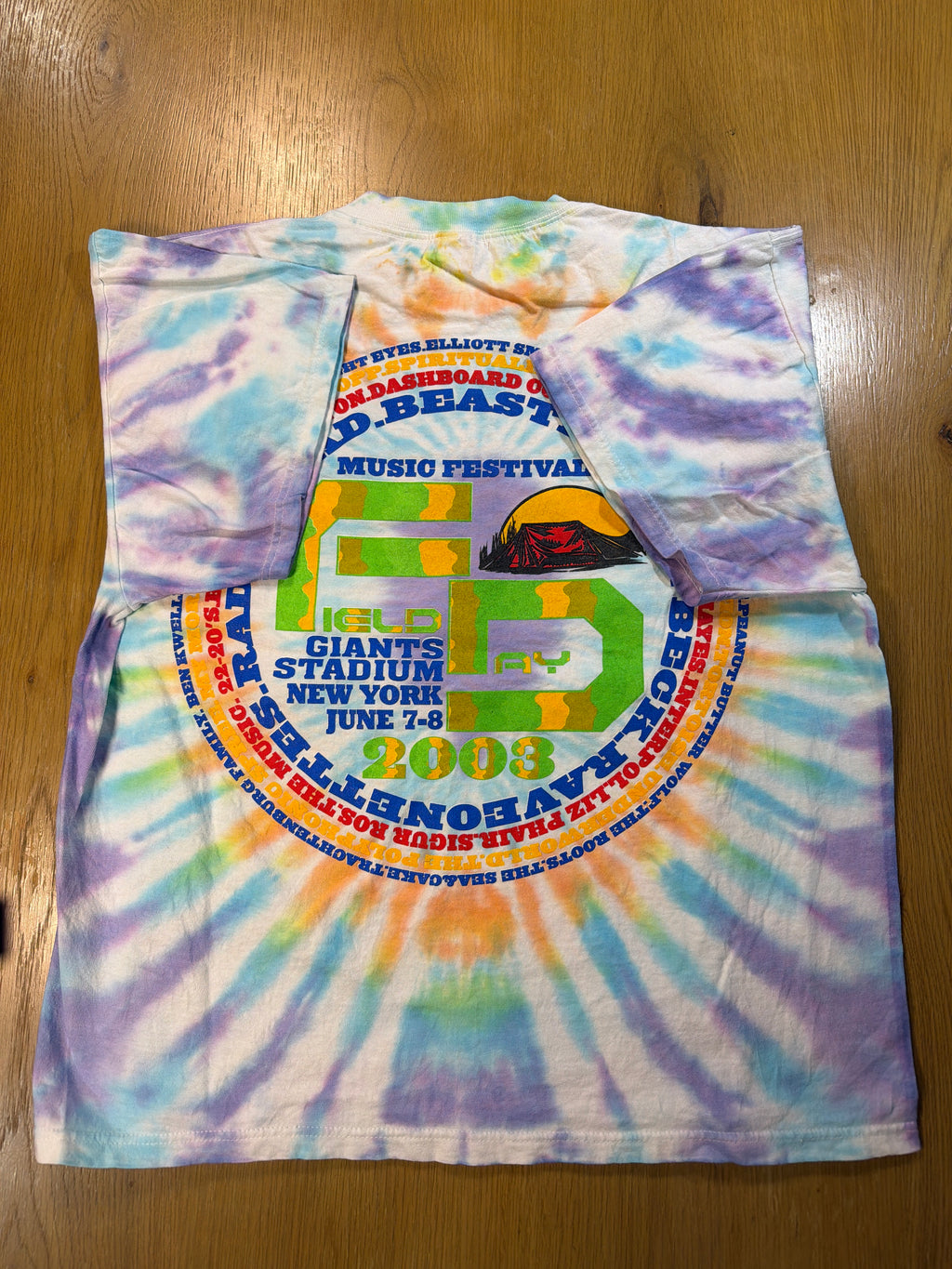 Field Day Music Fest NY Giants 2003 Tie Dye T-Shirt Medium