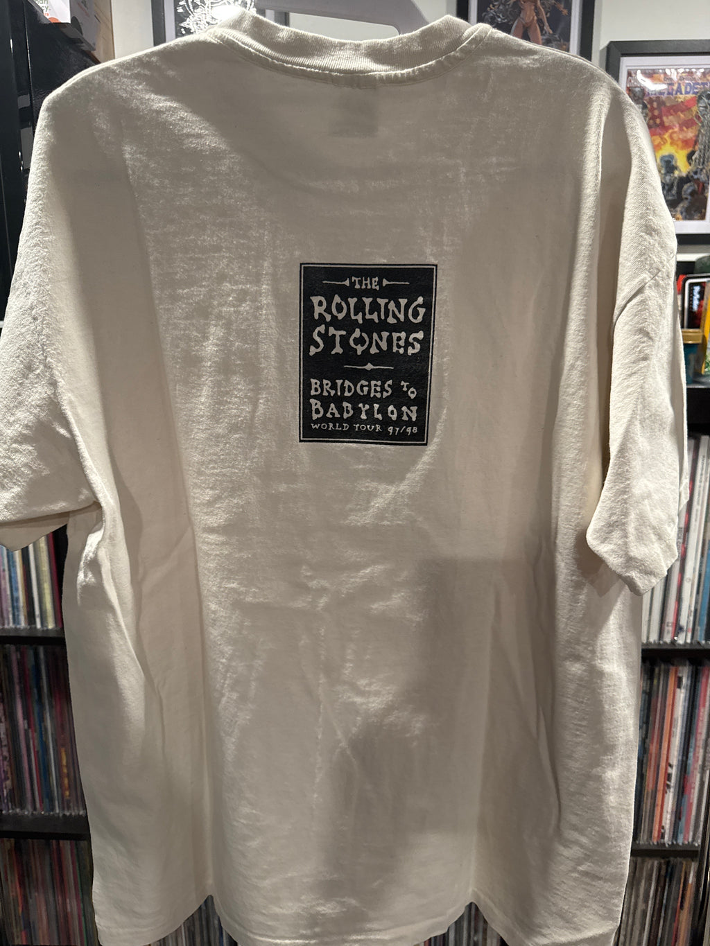 1997 Rolling Stones Bridges to Babylon World Tour Tongue Logo XL Cream