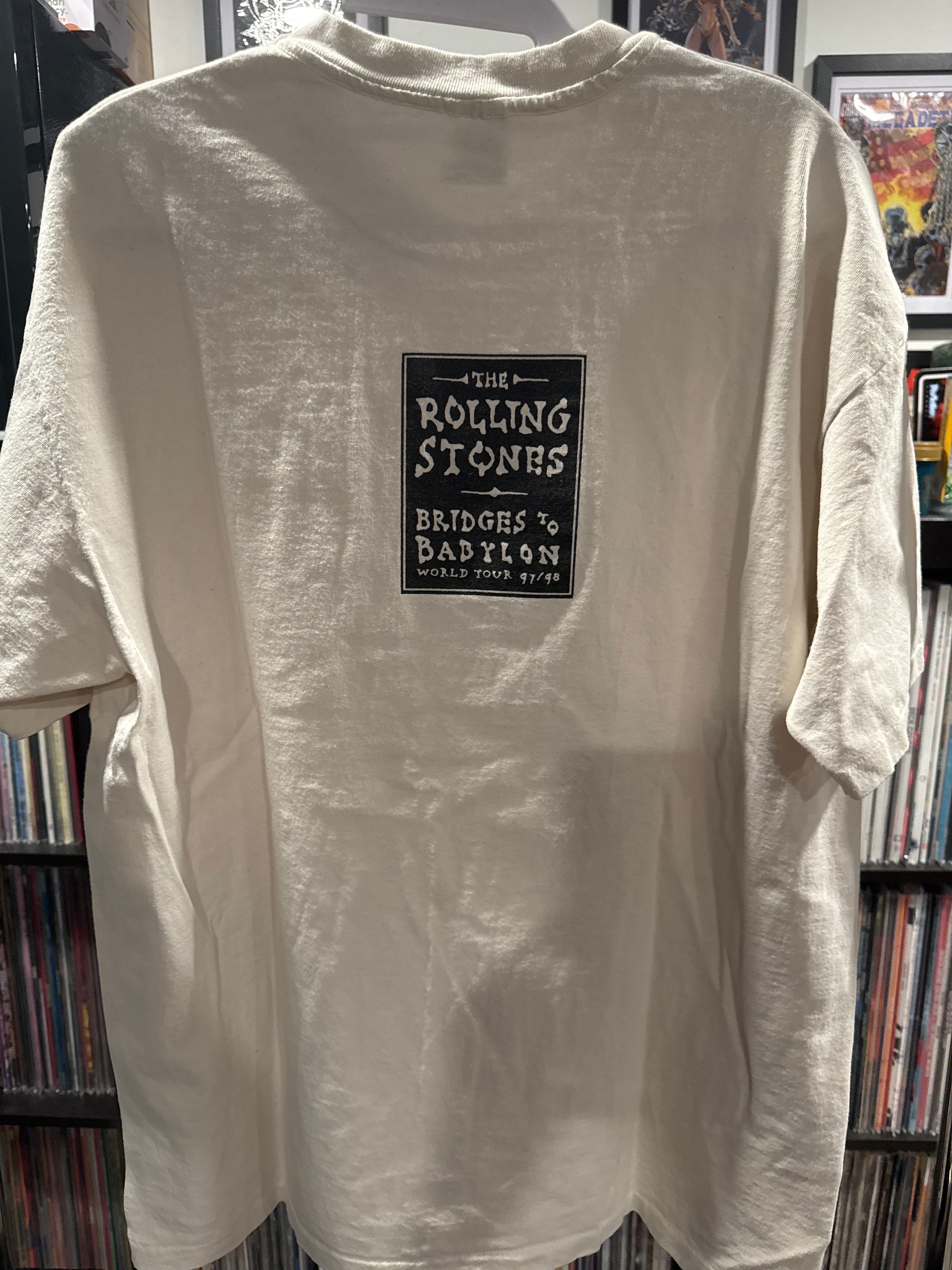 1997 Rolling Stones Bridges to Babylon World Tour Tongue Logo XL Cream