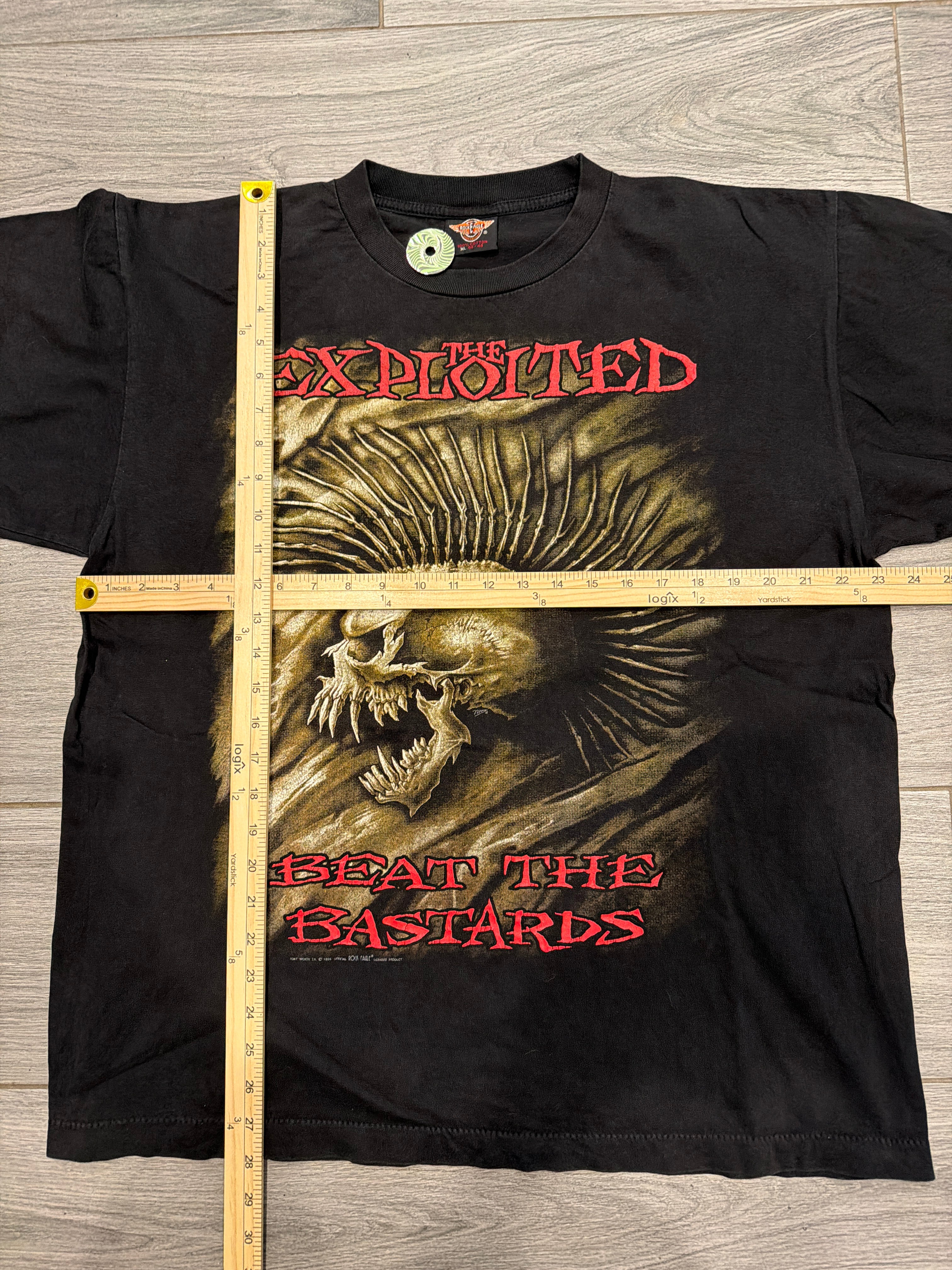 1996 The Exploited Beat Tour Punks Not Dead Black T-Shirt XL Single Stitched