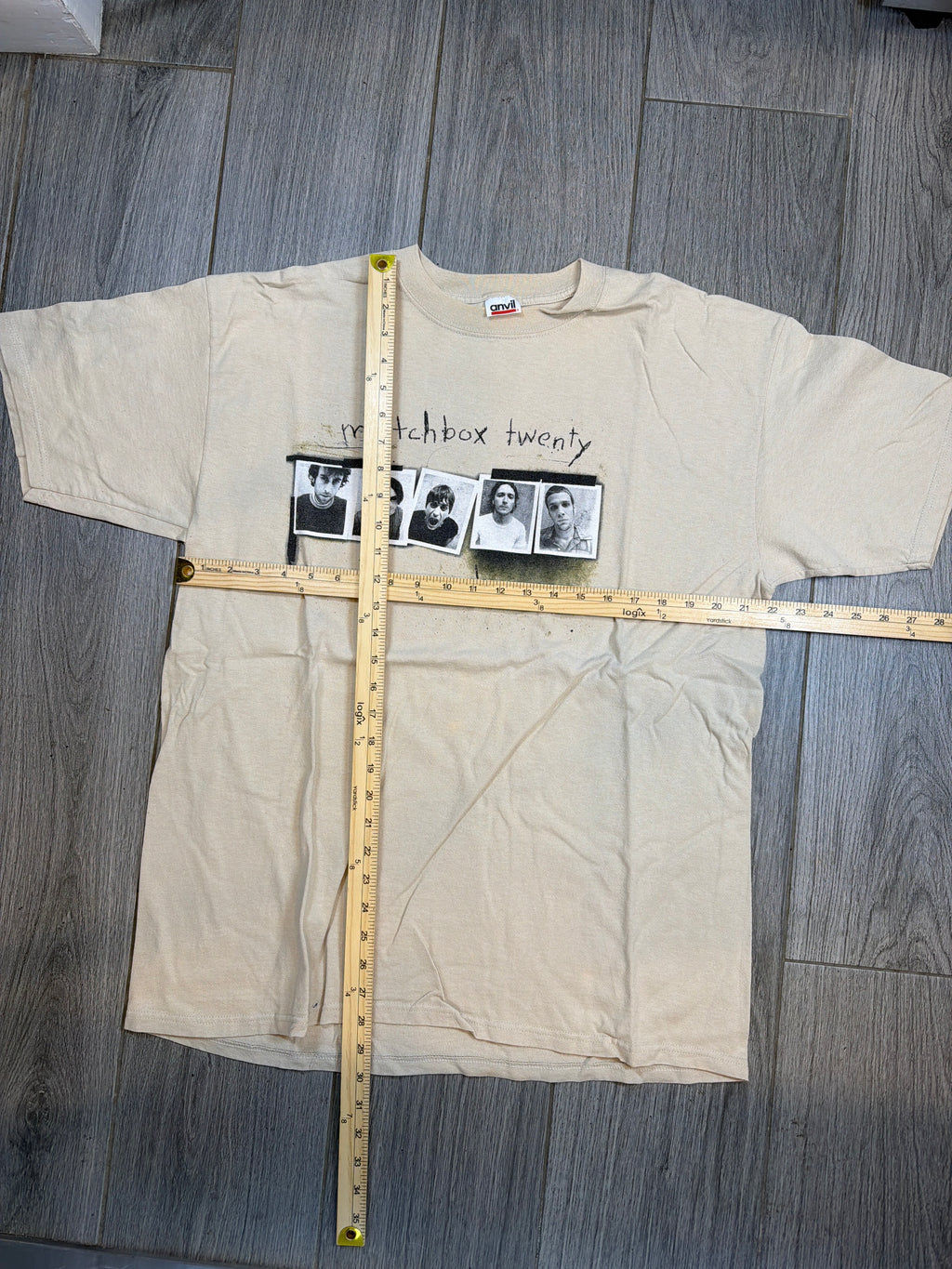 2001 Matchbox Twenty Tour Rob Thomas Beige Anvil T-Shirt XL
