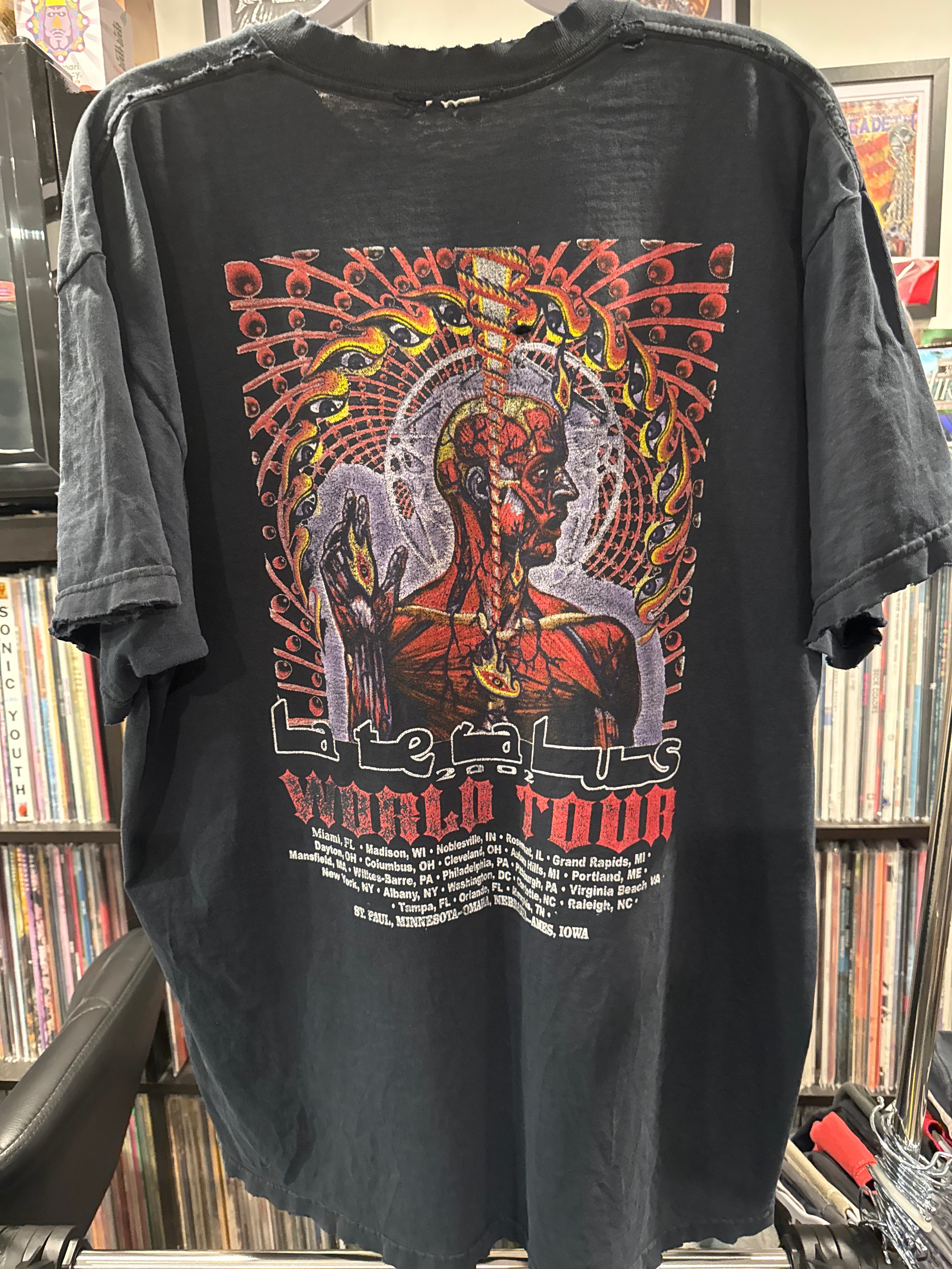 2002 Tool Lateralus World Tour Faded Thrashed Black T-Shirt XL
