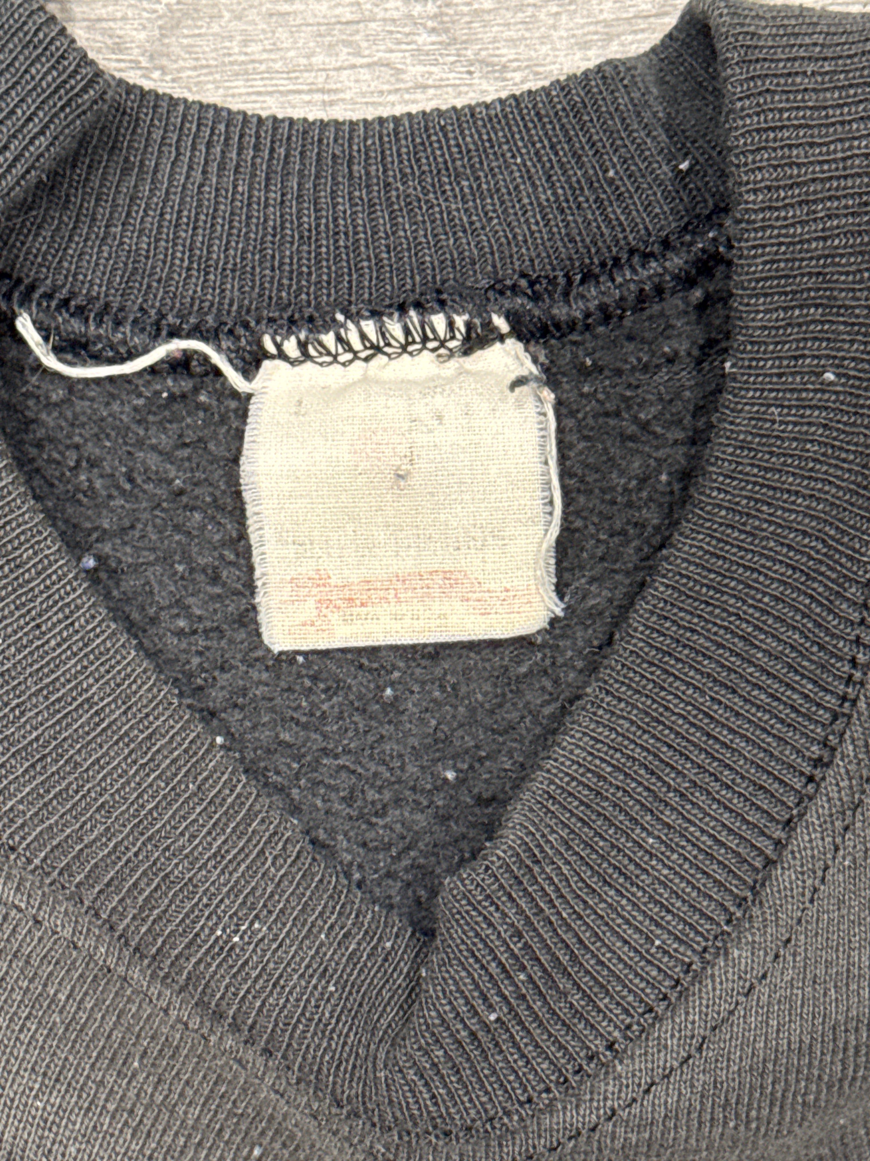 90s Thrashed Teddy Bear Ski Black Crew Neck Sweatshirt Medium