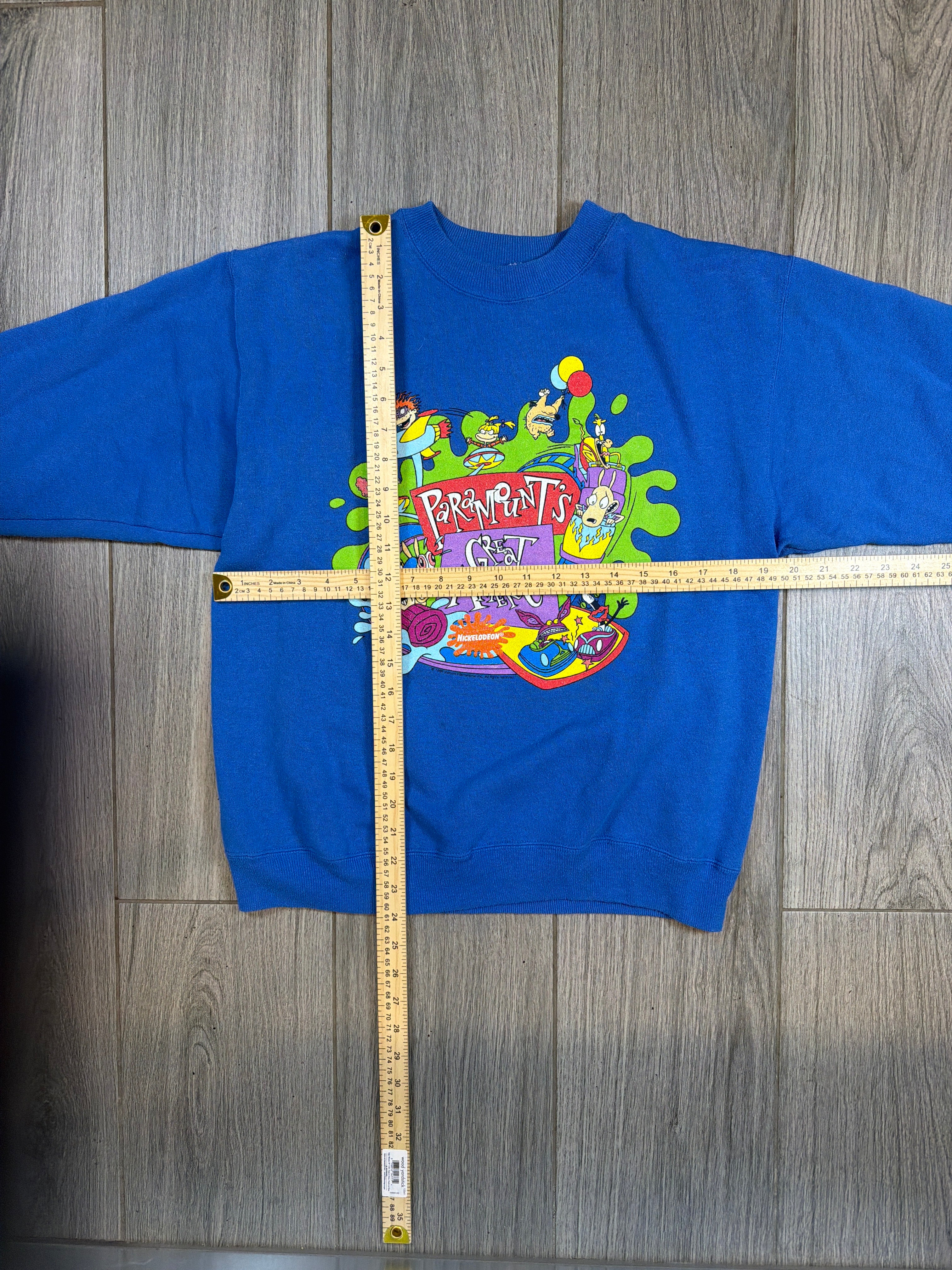1990s Nickelodeon Great America Crewneck Sweater Blue Medium