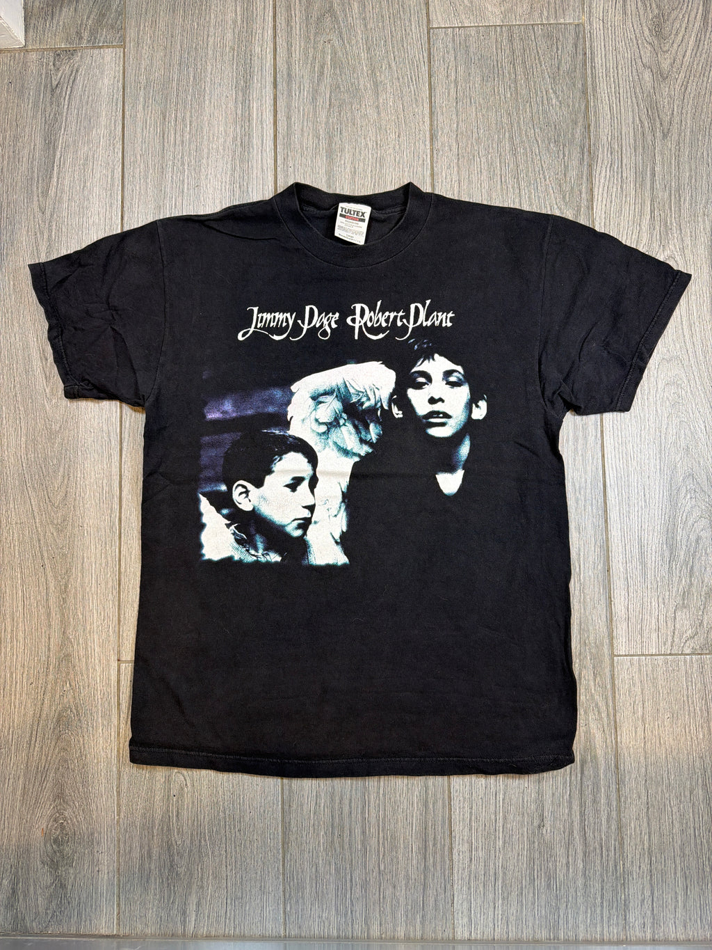 1998 Page and Plant Band Black T-Shirt Tultex Large